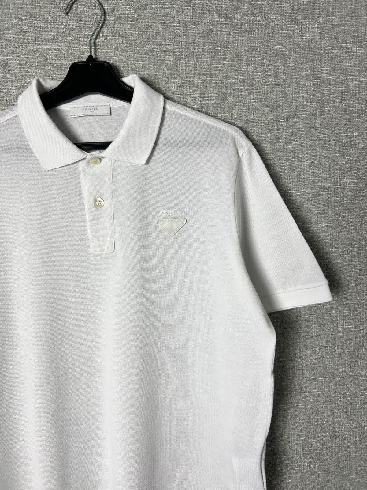 Prada Prada Milano Triangle Logo Patch White Polo Men’s T-Shirt Size US M / EU 48-50 / 2 - 4 Thumbnail