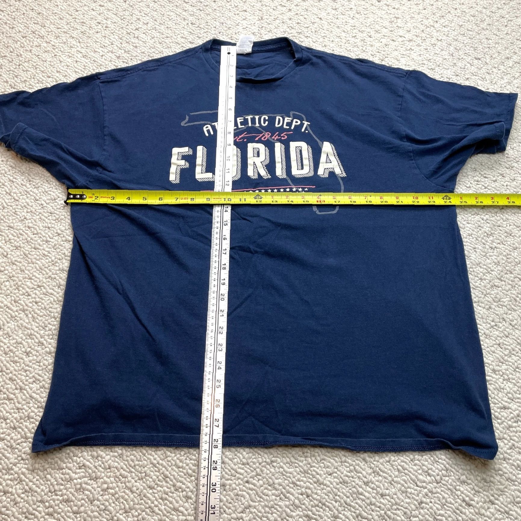 Delta Delta Shirt Mens 2XL Blue Florida Graphic Tee Short Sleeve Cotton Jersey Crew Neck Regular Fit Size US XXL / EU 58 / 5 - 5 Thumbnail
