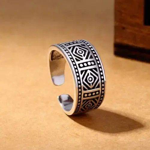 Other Tibetan Silver Steampunk Vintage Rhomboid Geometric Ring Size ONE SIZE - 1 Thumbnail
