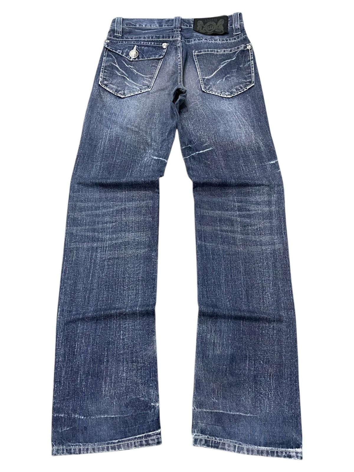 If Six Was Nine × LOWBOX × Le Grande Bleu (L.G.B.) Lowbox Japan Cracked Shadow Wash Straight Jeans Size US 30 / EU 46 - 2 Thumbnail