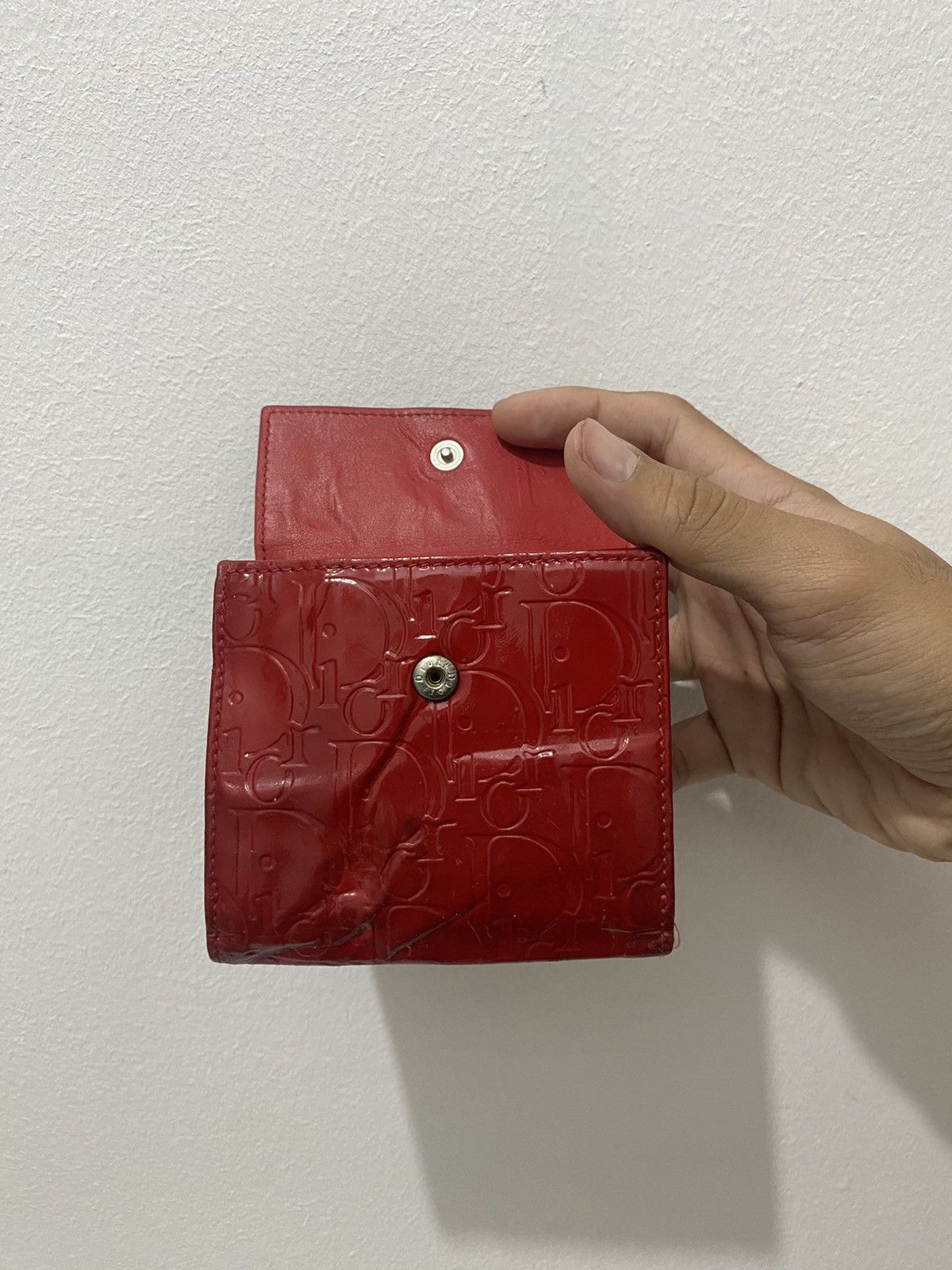 Dior Christian Dior Monogram Patent Leather Small Bi-fold Wallet Size ONE SIZE - 5 Thumbnail