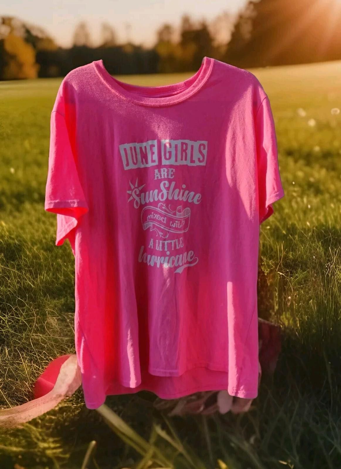 The Unbranded Brand "June Girls Are Sunshine Mixed With A Little Hurricane" Top Size 3XL / US 20-22 - 1 Thumbnail