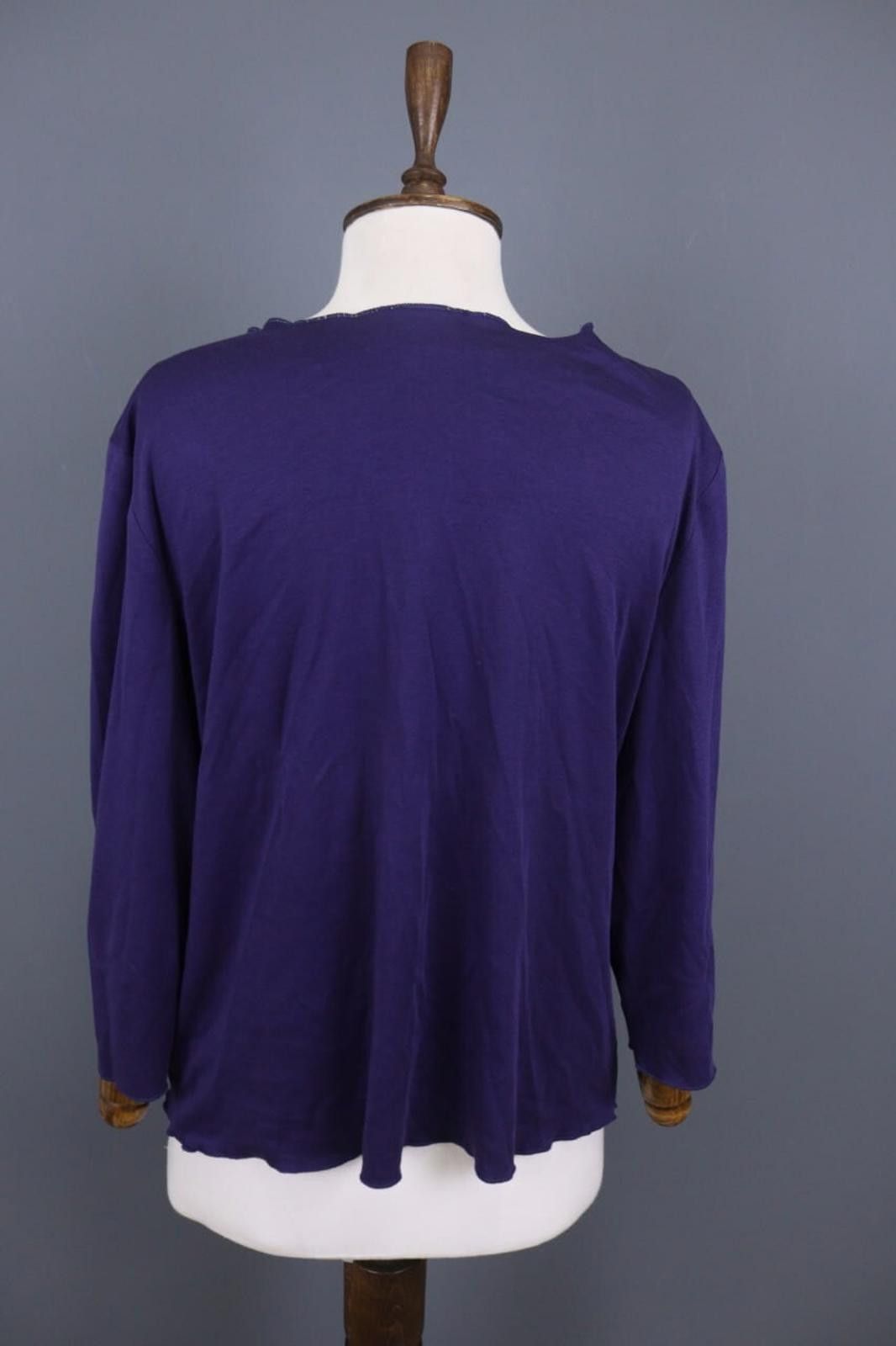 Designer PERUVIAN CONNECTION Purple Pima Shirt Blouse Size XL Size XL / US 12-14 / IT 48-50 - 9 Thumbnail