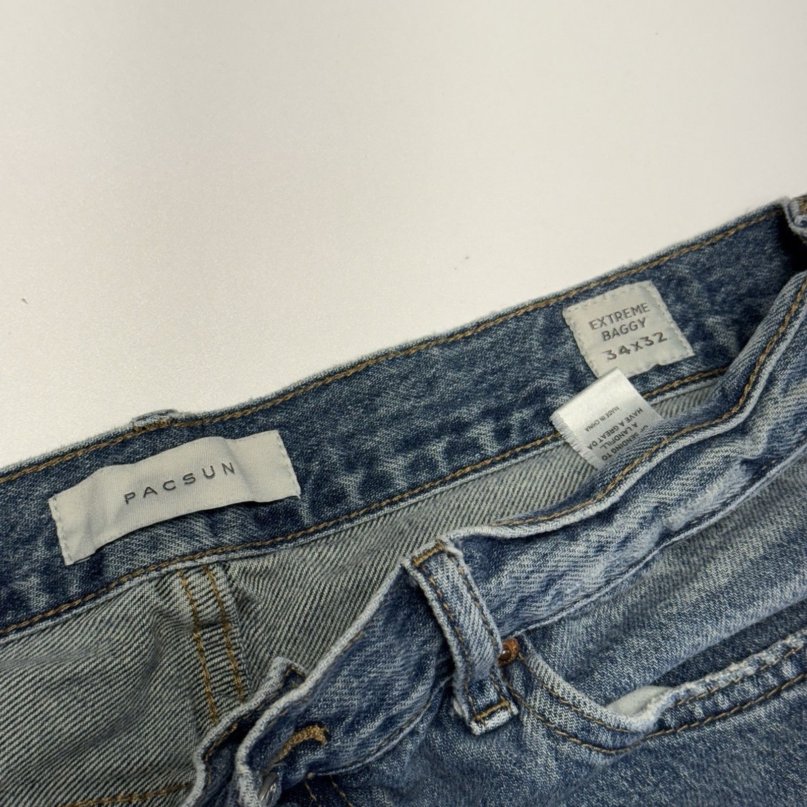 Pacsun Pacsun Extreme Baggy Jeans Mens Blue Denim Relaxed Fit Size US 34 / EU 50 - 3 Thumbnail