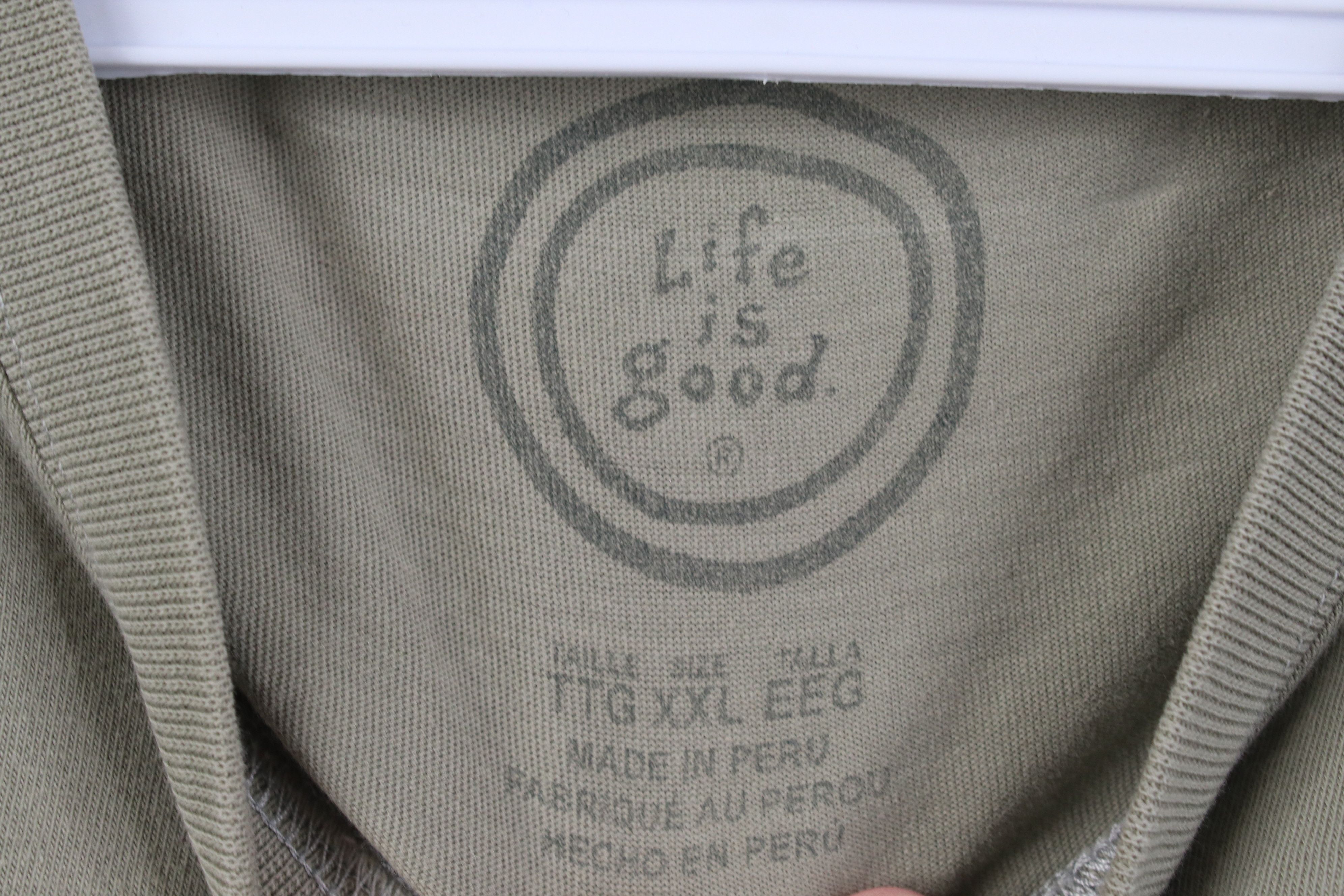 Life is Good Life Is Good Dog Skiing Long Sleeve T-Shirt Green Cotton Size US XXL / EU 58 / 5 - 8 Thumbnail