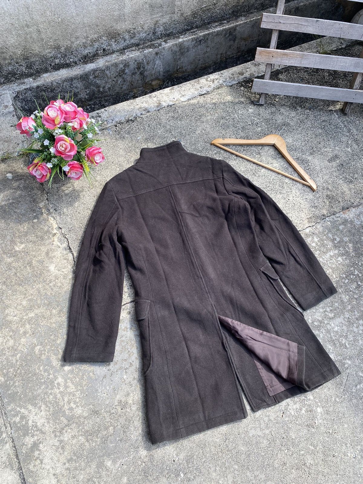 Japanese Brand × Vintage Vintage Ined Wool Coat Long Jacket Size ONE SIZE - 5 Thumbnail