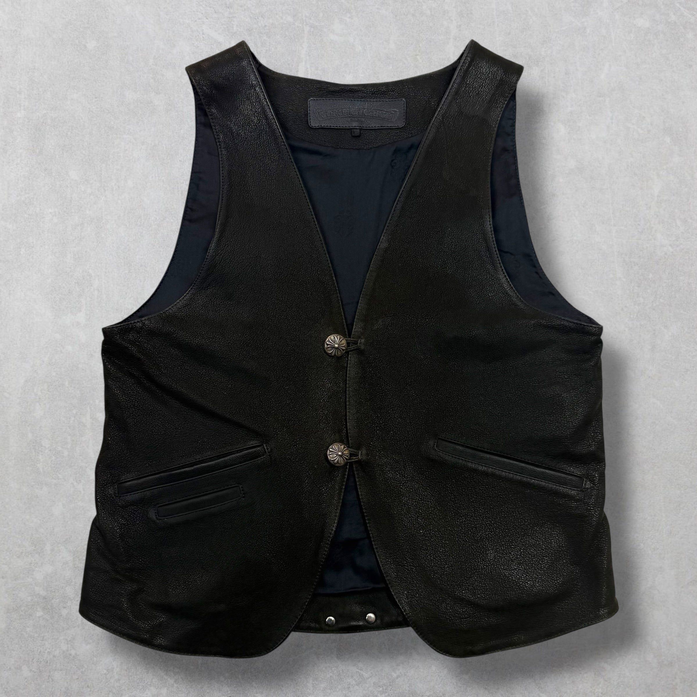 Chrome Hearts Vintage Chrome Hearts Classic Leather Vest L Size US L / EU 52-54 / 3 - 1 Thumbnail