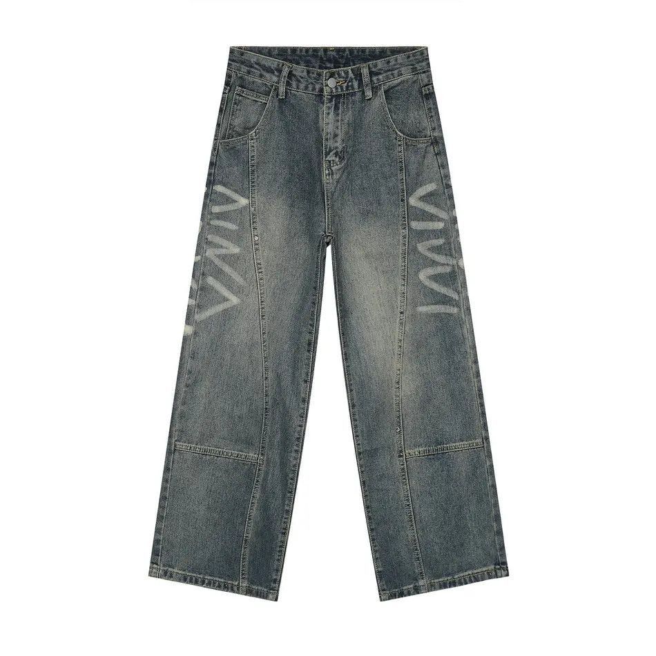 Japanese Brand Retro loose hip-hop straight leg jeans Size US 32 / EU 48 - 6 Thumbnail