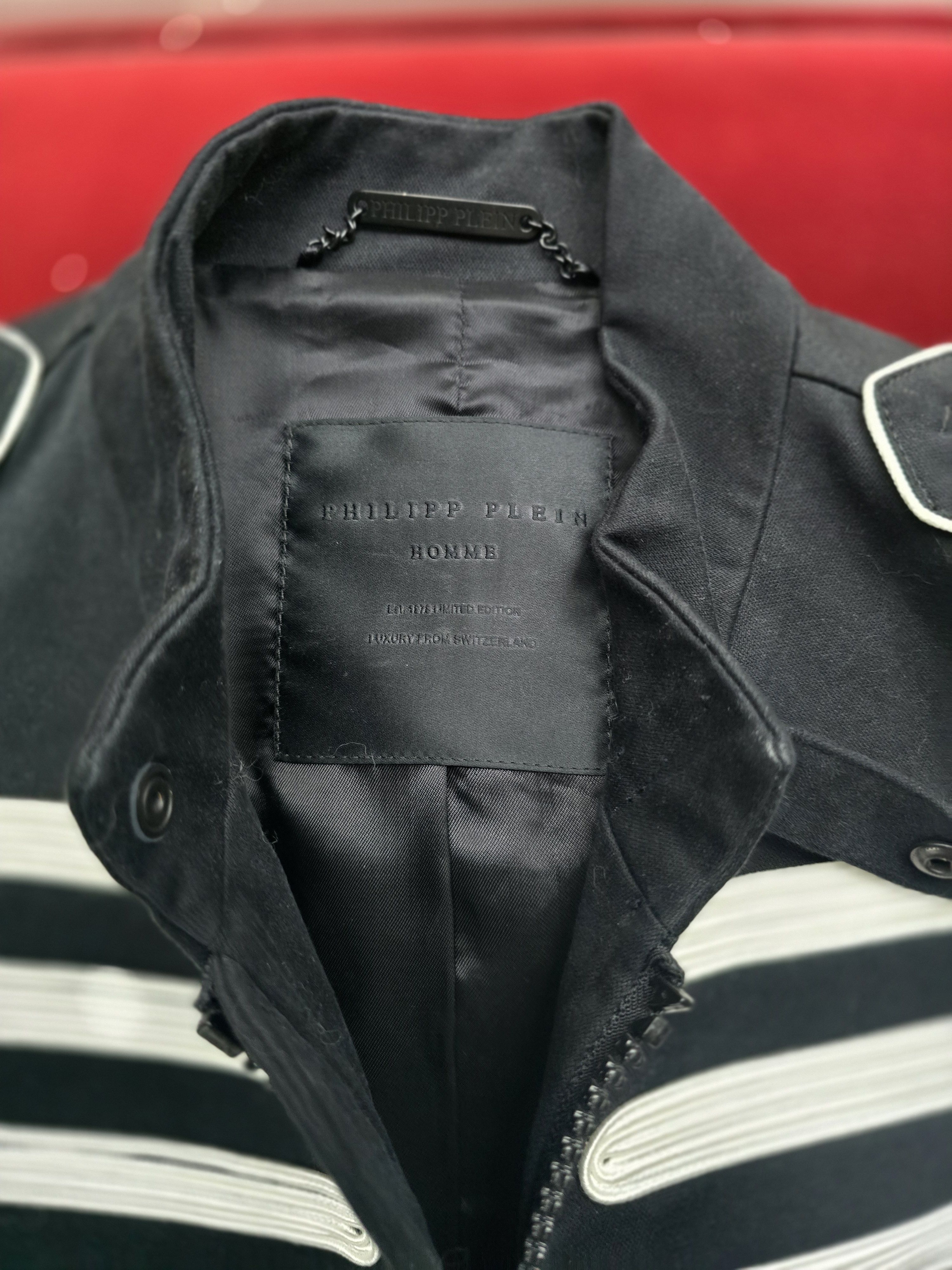 Philipp Plein Philipp Plein Black Military-Style Bomber Jacket/Embroidery Size US M / EU 48-50 / 2 - 12 Thumbnail