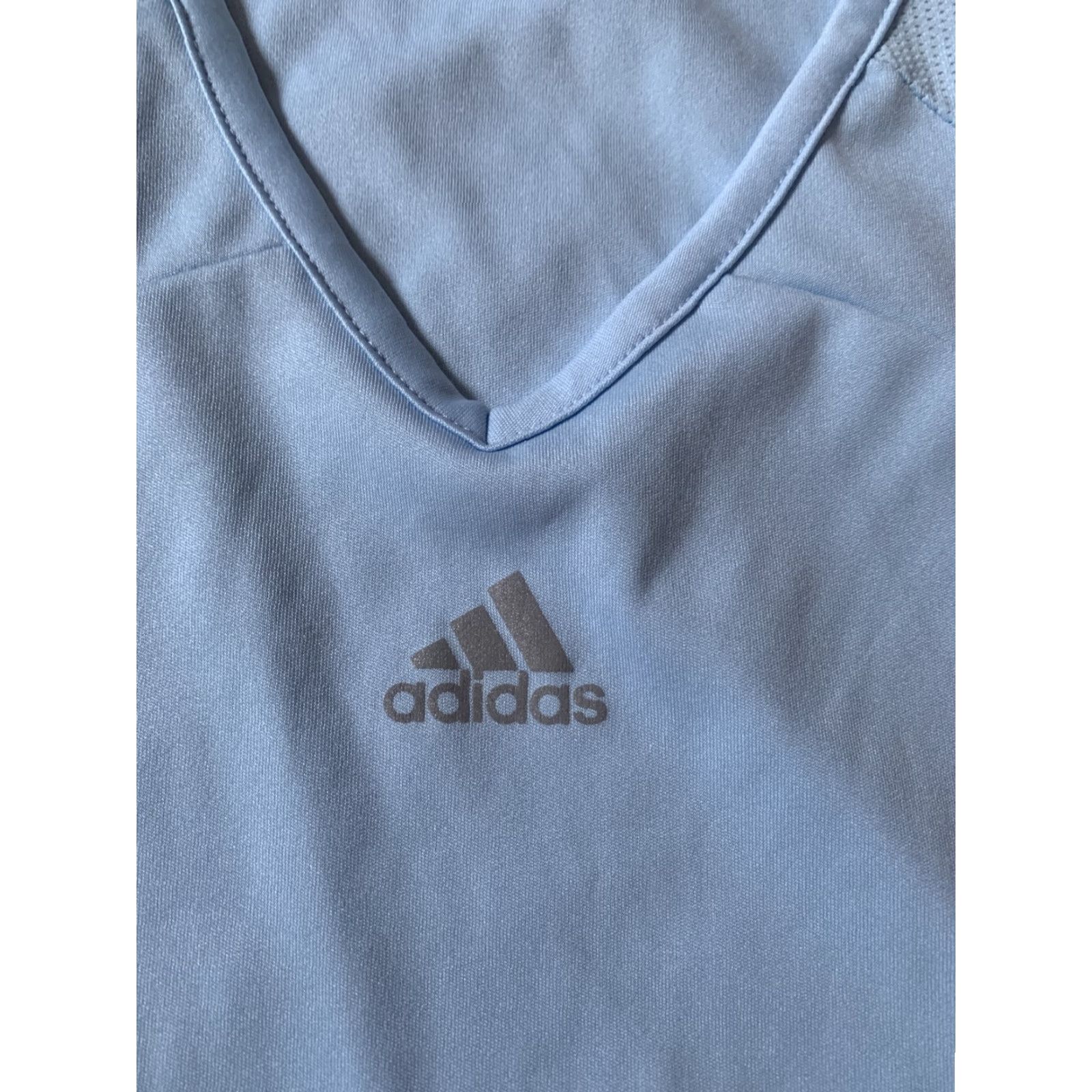 Adidas Adidas Shirt Women Medium Tank Sky Blue Sleeveless Cotton Blend Logo Casual Regular Strappy Sleeve Lightweight Women’s Ladies Size M / US 6-8 / IT 42-44 - 2 Thumbnail