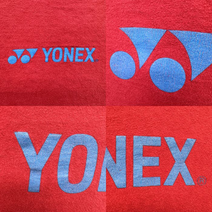 Vintage Vintage Yonex T-Shirt L Large Mens Red Logo Spellout