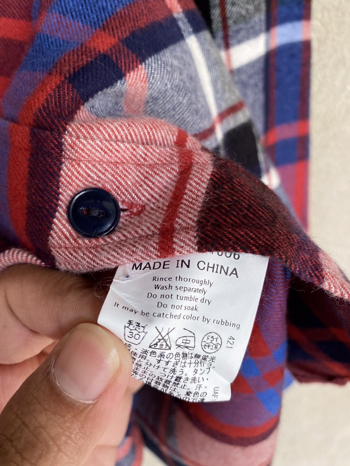 Vintage Japanese Brand Green Label Relaxing Flannel Shirt Size US M / EU 48-50 / 2 - 5 Thumbnail