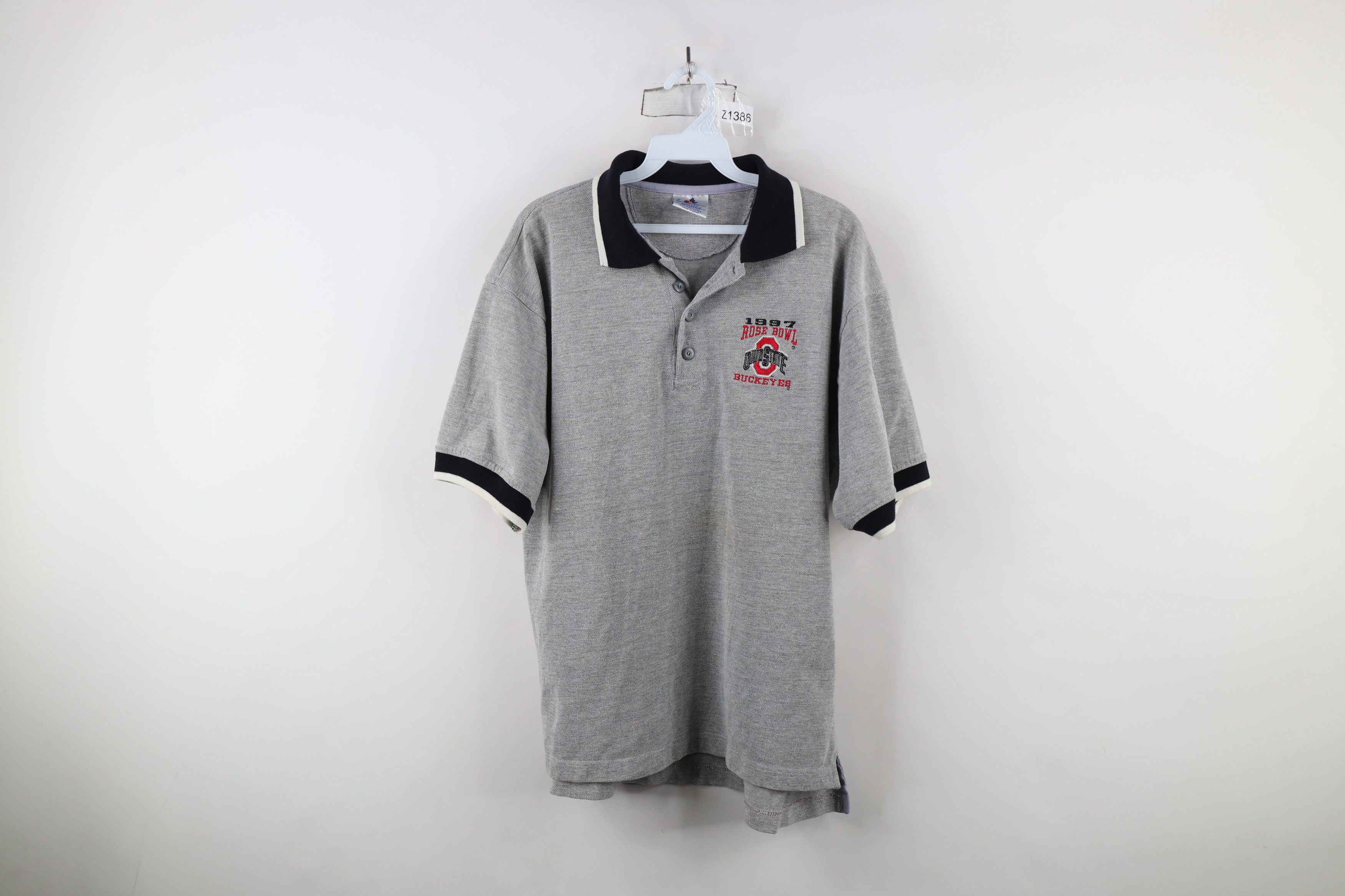 Vintage Vintage 90s 1997 Rose Ohio State University Football Polo Size US M / EU 48-50 / 2 - 1 Thumbnail