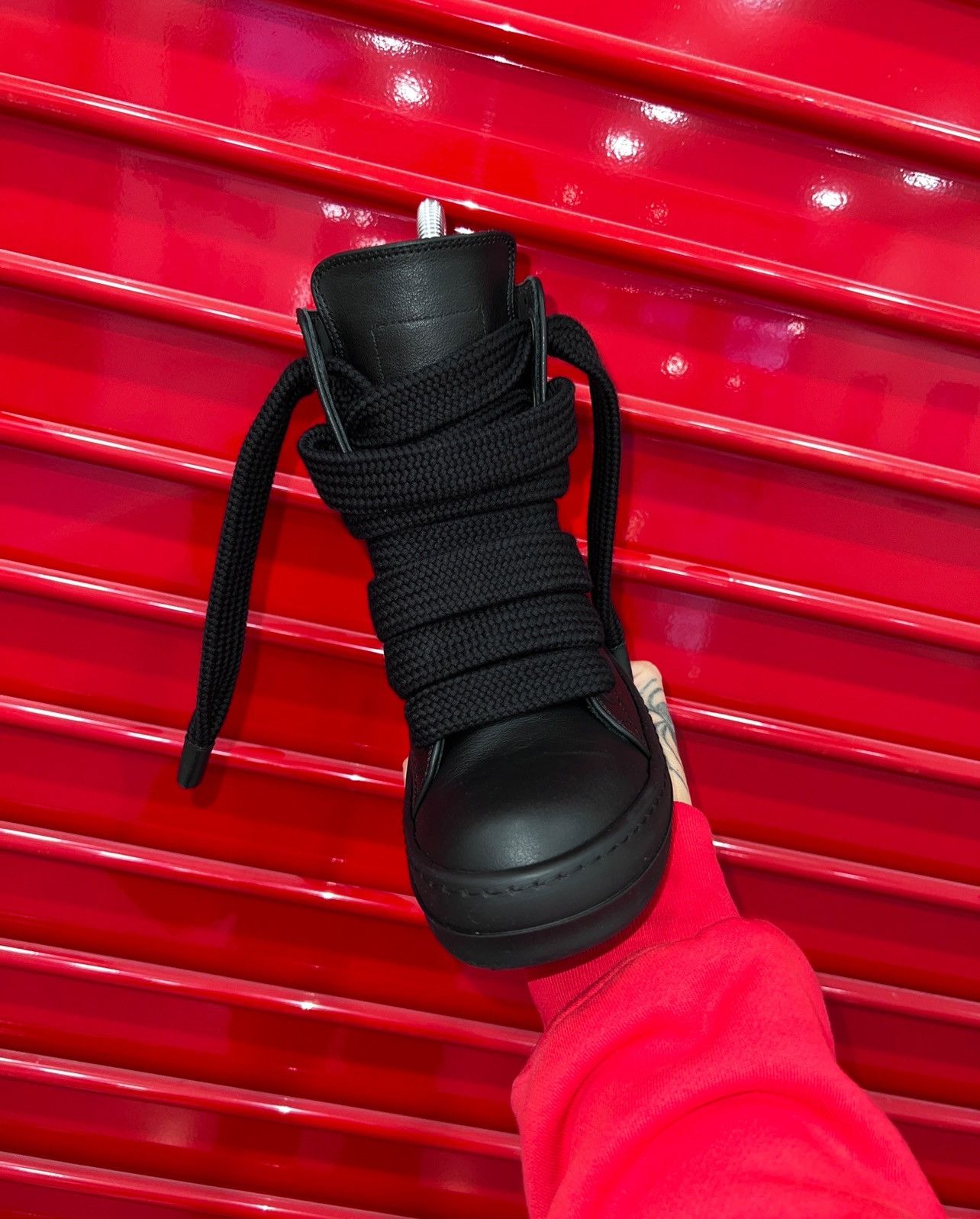 image of Rick Owens Jumbo Lace Sneakers in Black, Men's (Size 12)