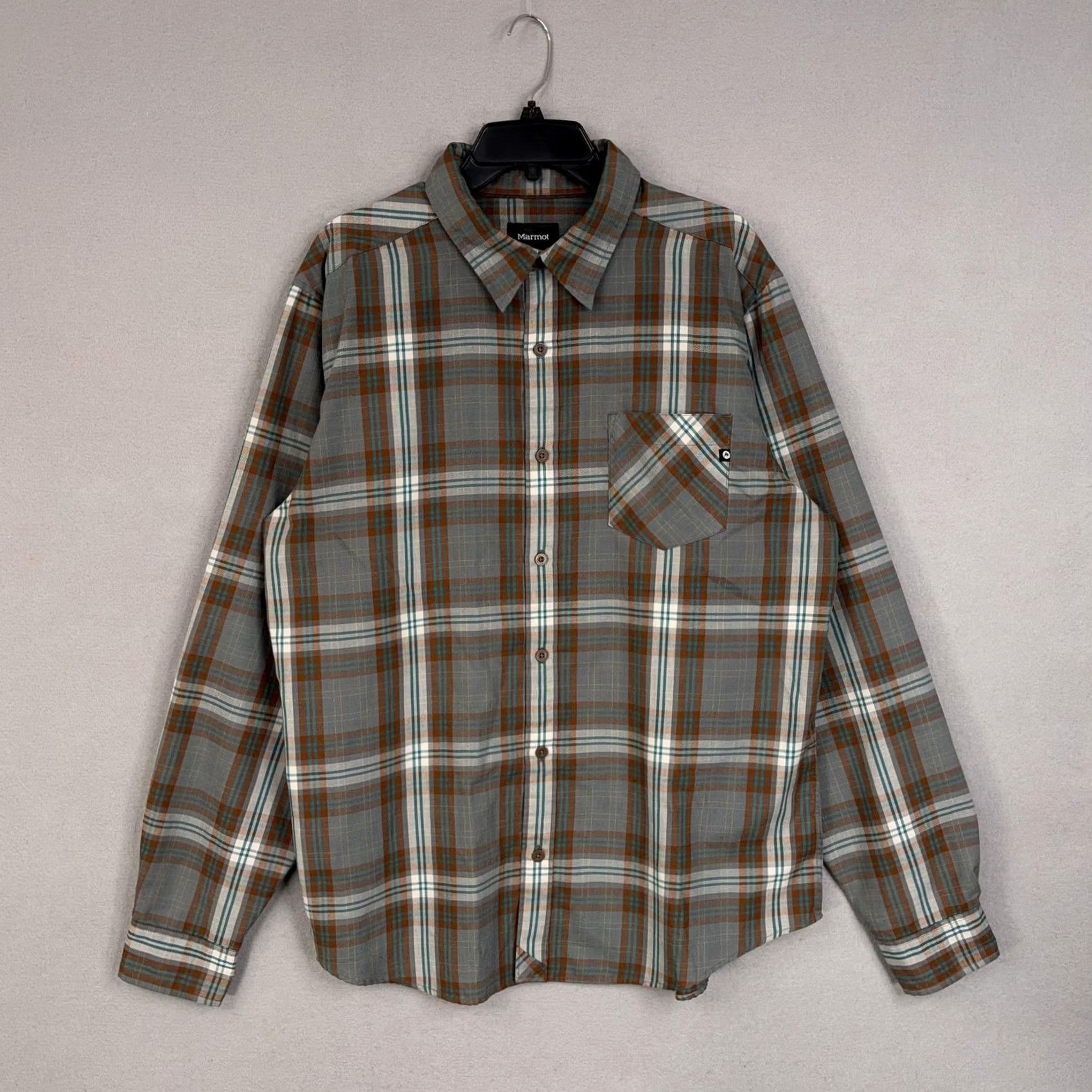Marmot Marmot Shirt Mens XL Gray Plaid Long Sleeve Lightweight Button Front Outdoor Gorp Size US XL / EU 56 / 4 - 2 Thumbnail