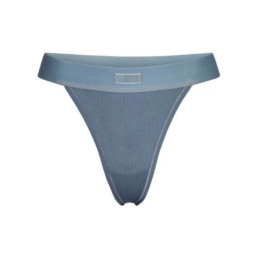 Designer CT1131a NWT SKIMS COTTON RIB THONG HIGH CUT-KYANITE Size ONE SIZE - 1 Thumbnail