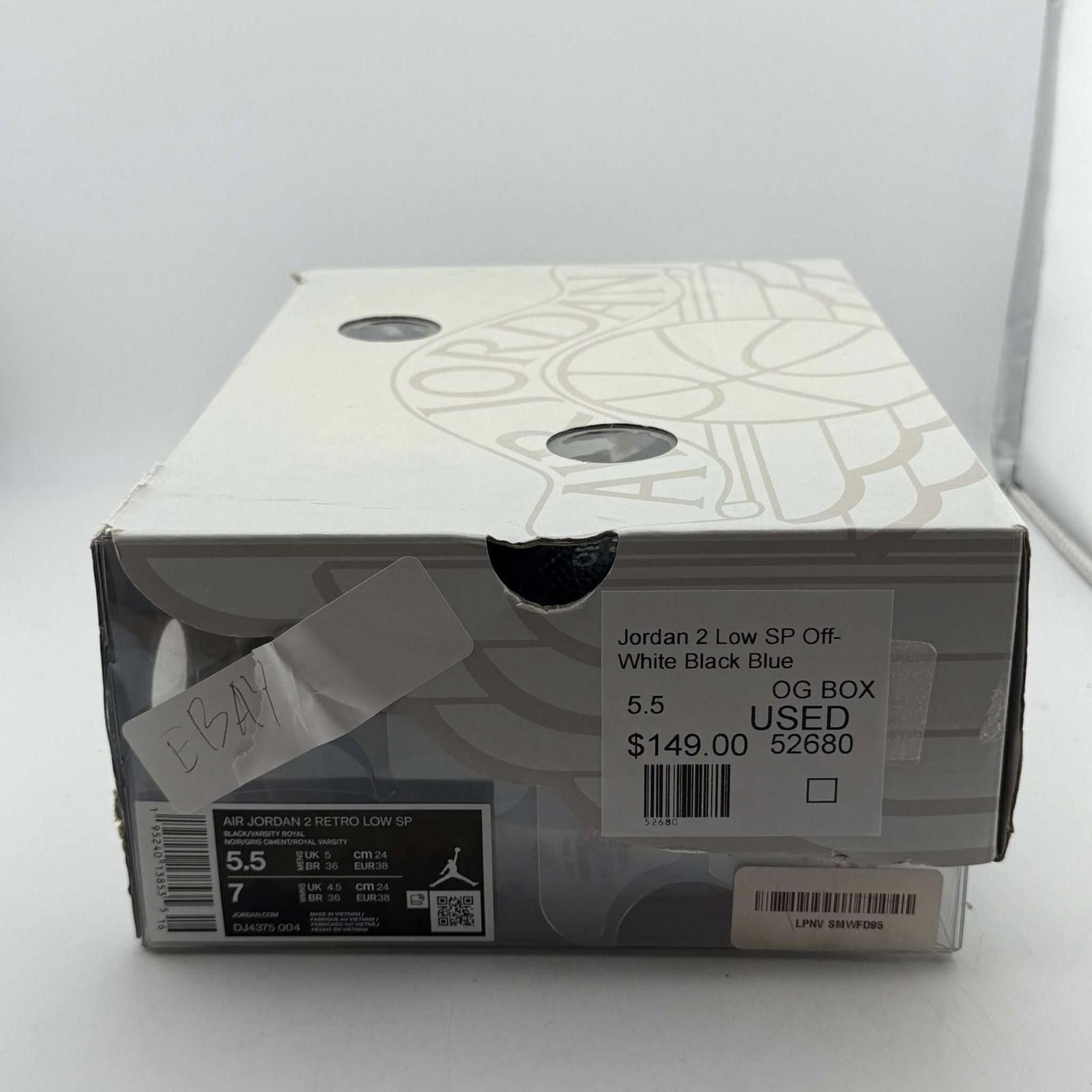 Jordan Brand Jordan 2 Low SP Off-White Black Blue 5.5 Used with Box Size US 5.5 / EU 38 - 8 Thumbnail