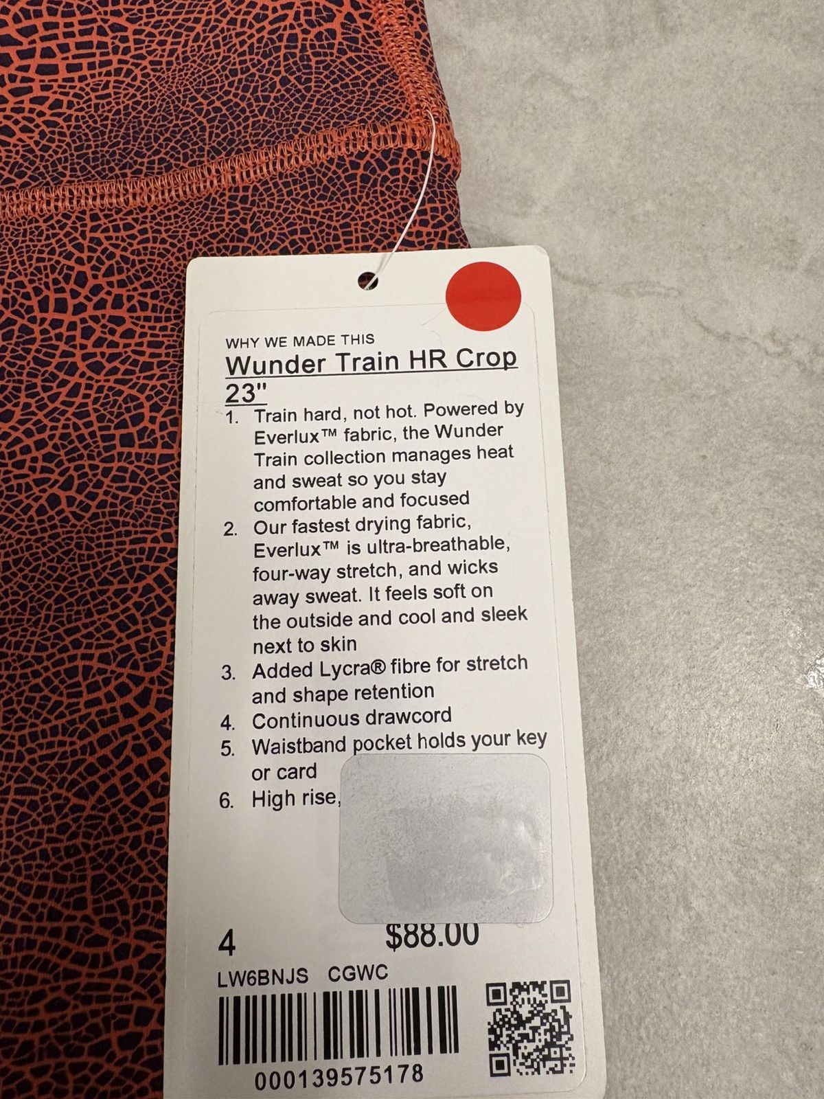 Lululemon Lululemon Wunder HR 23" Crackle Glaze Orange Larkspur Sz 4 Size 27" / US 4 / IT 40 - 4 Thumbnail