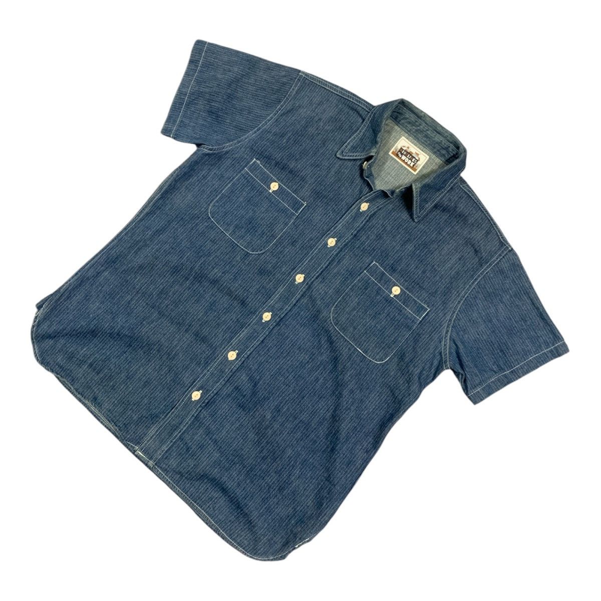 Nine Lives Nine Lives Herringbone Twill Japanese Denim Work Shirt Size US L / EU 52-54 / 3 - 3 Thumbnail
