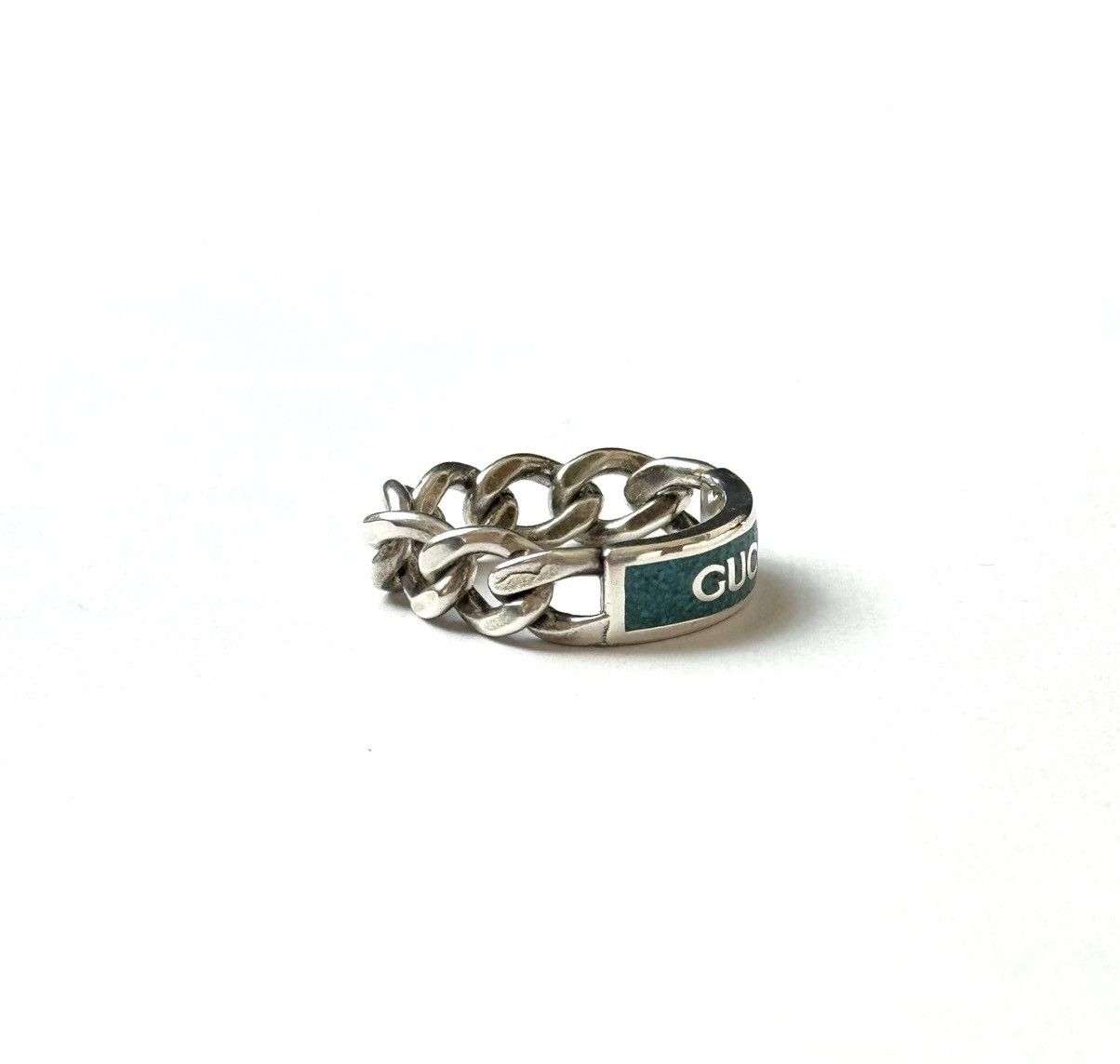 Gucci Gucci .925 Silver Turquoise Chain Ring Size ONE SIZE - 4 Thumbnail