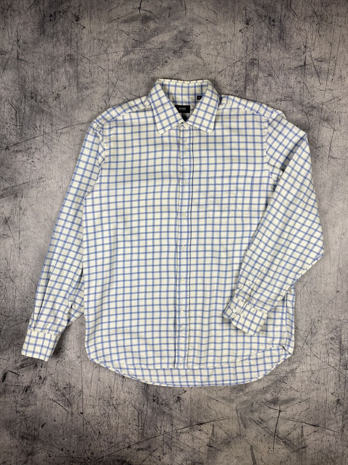 Hugo × Hugo Boss × Vintage Vintage Hugo Boss Checkered Button Up Shirt Size US XL / EU 56 / 4 - 2 Thumbnail