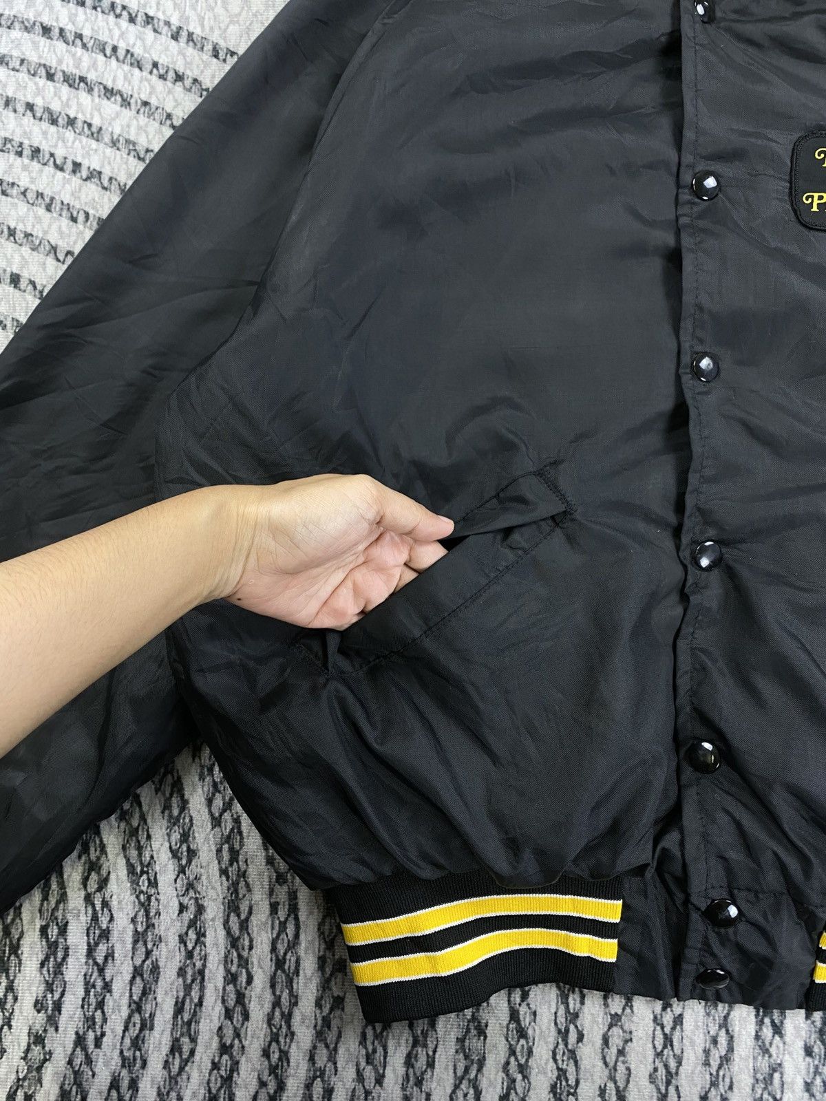 King Vintage 90s King Louie Brookville Wood Product Bomber Jacket Size US L / EU 52-54 / 3 - 6 Thumbnail