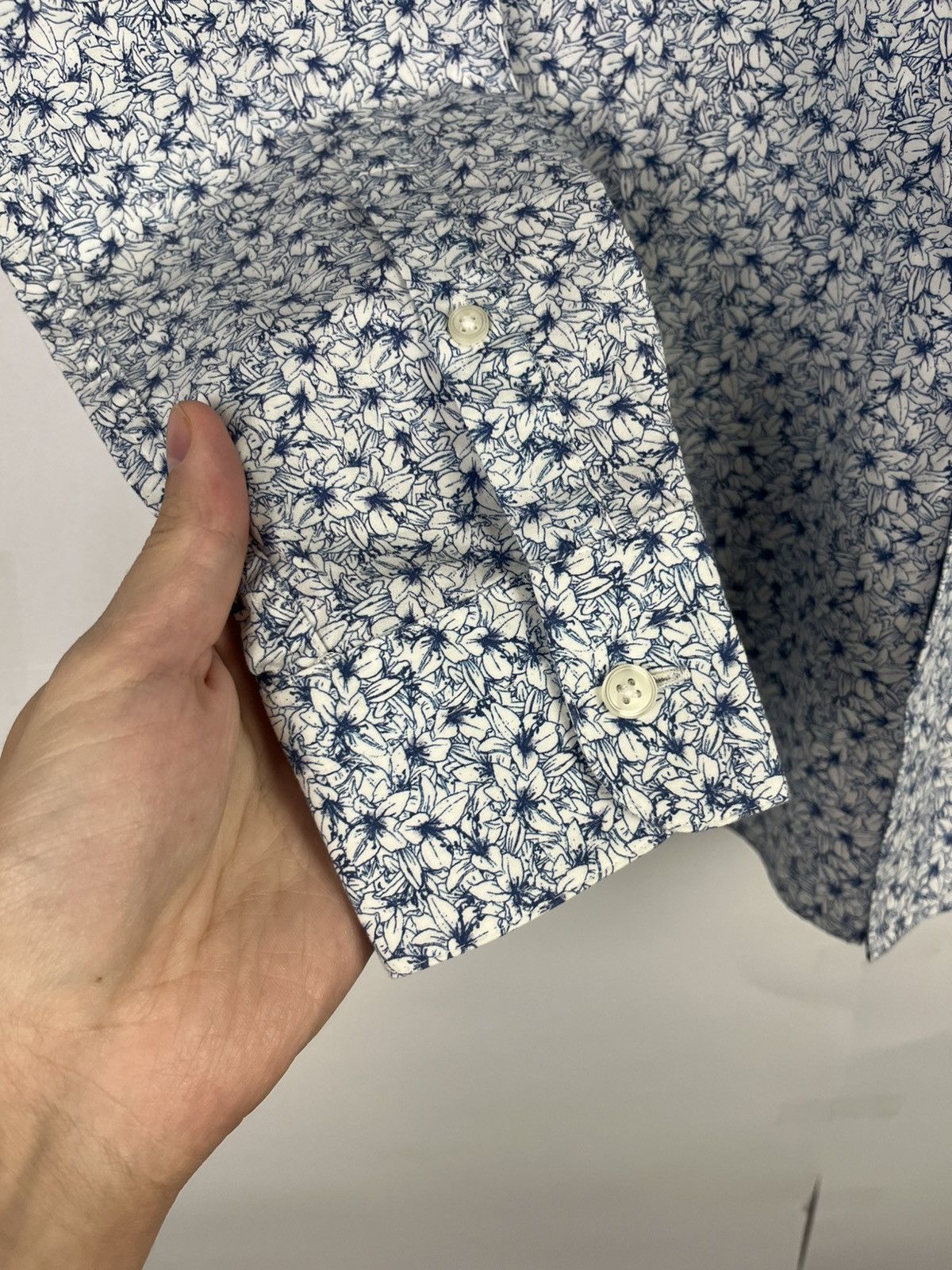 Reiss Reiss Luxury Floral Cotton Long Sleeve Shirt Button Up Size US M / EU 48-50 / 2 - 5 Thumbnail