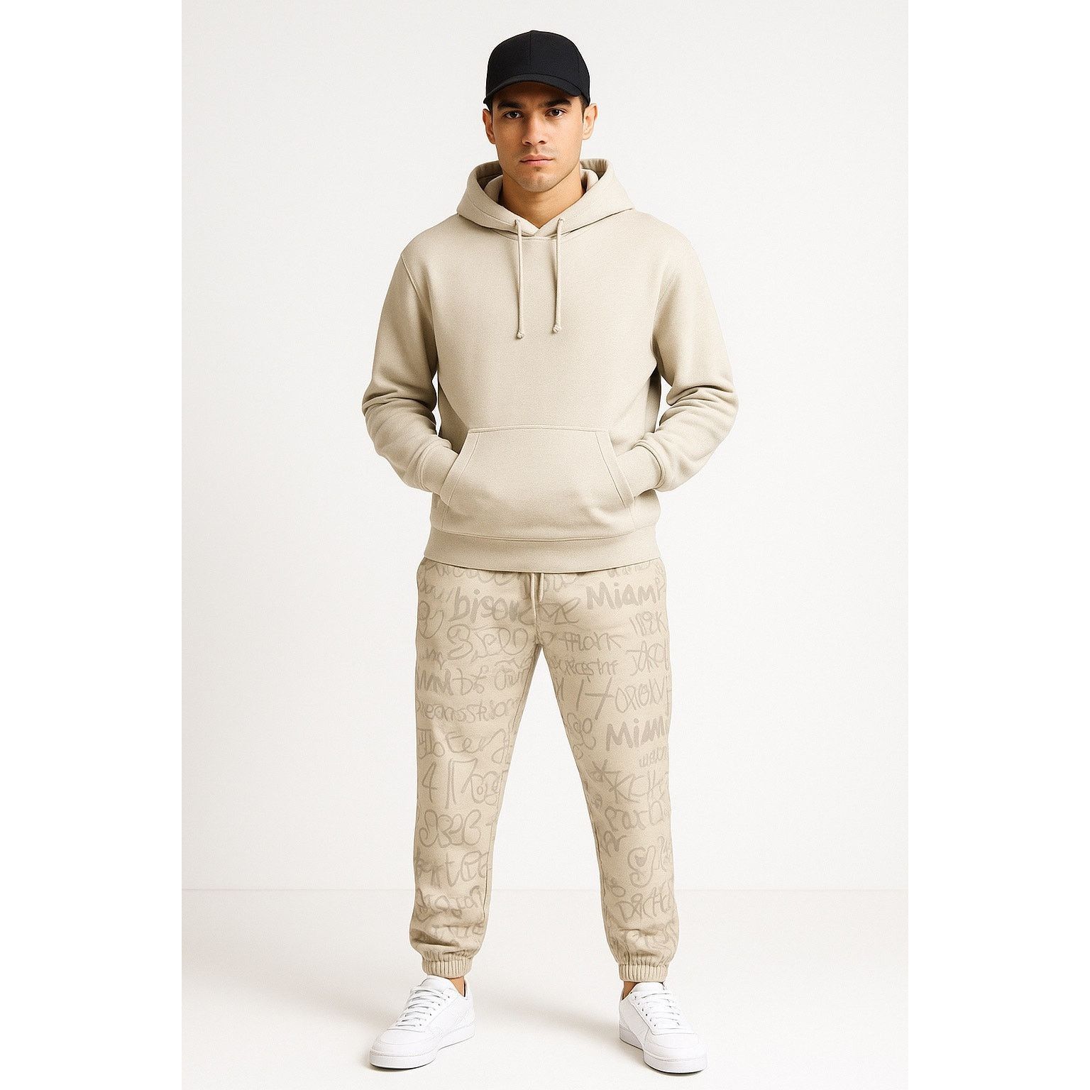 Other Streetwear Graffiti Print Beige Jogger Sweatpants Size M Size US 32 / EU 48 - 1 Thumbnail