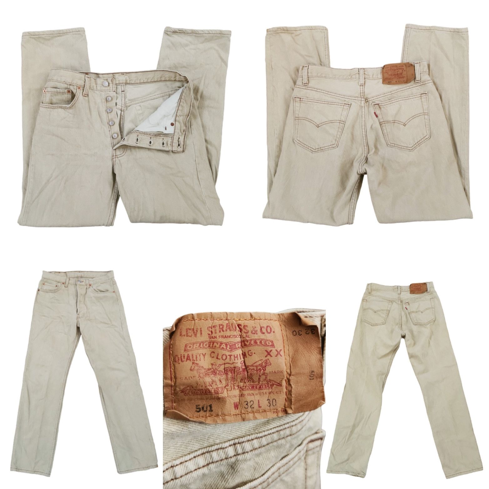 image of VTG Levi's True Vintage 501 Xx Red Tab Rare Brown Denim 32, Men's