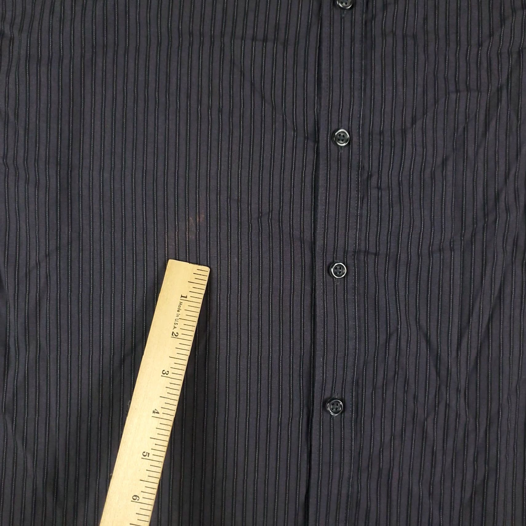 Vintage VINTAGE Jhane Barnes Shirt Mens 2XL Gray Striped Button-Up Long Sleeve Casual Business Formal Party/Cocktail Workwear Mens Size US XXL / EU 58 / 5 - 4 Thumbnail