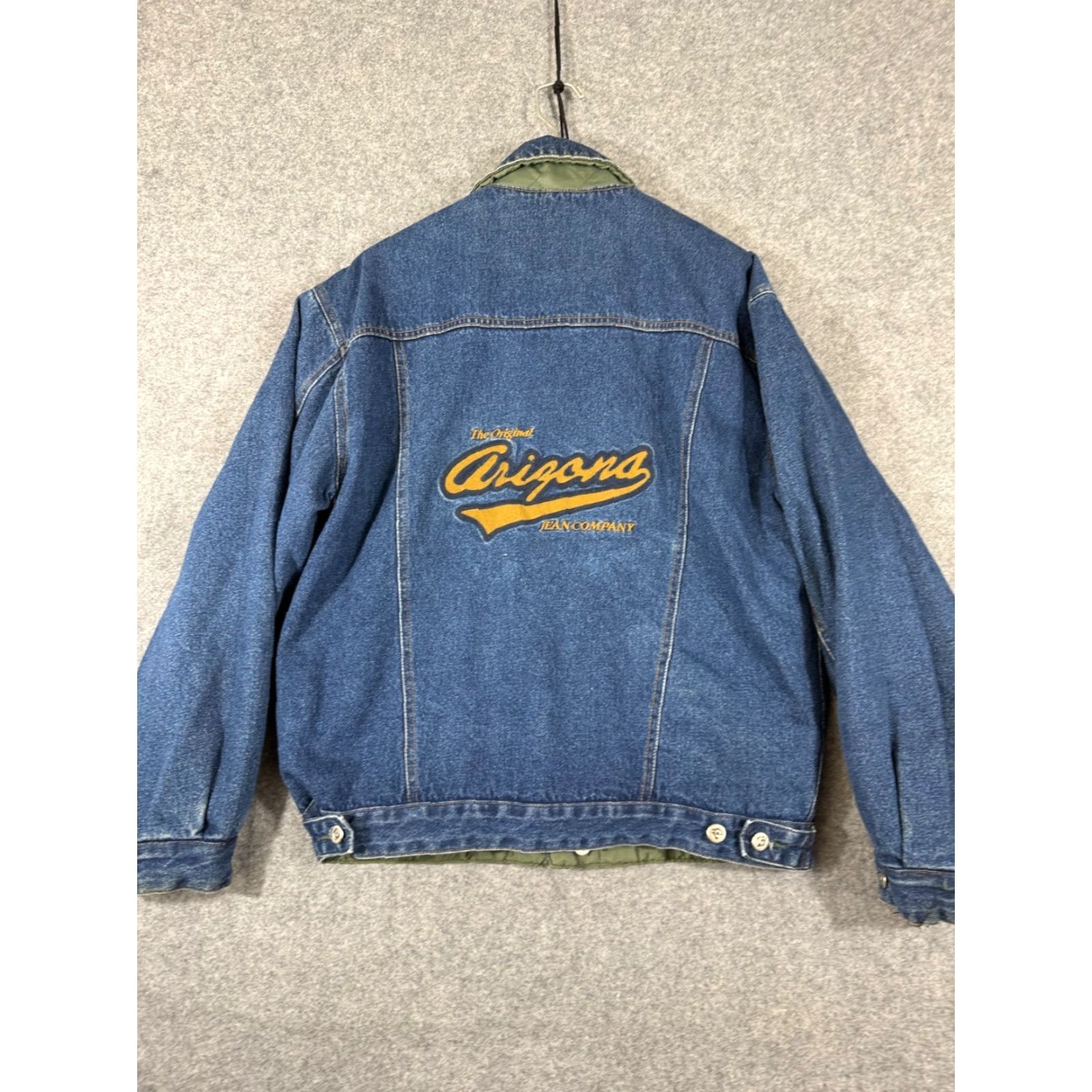 Vintage VINTAGE AriZona Jean Co Jacket Mens Large Blue Denim Quilted Lined Button Front Cowboy Trucker 90s Size US 33 - 7 Thumbnail