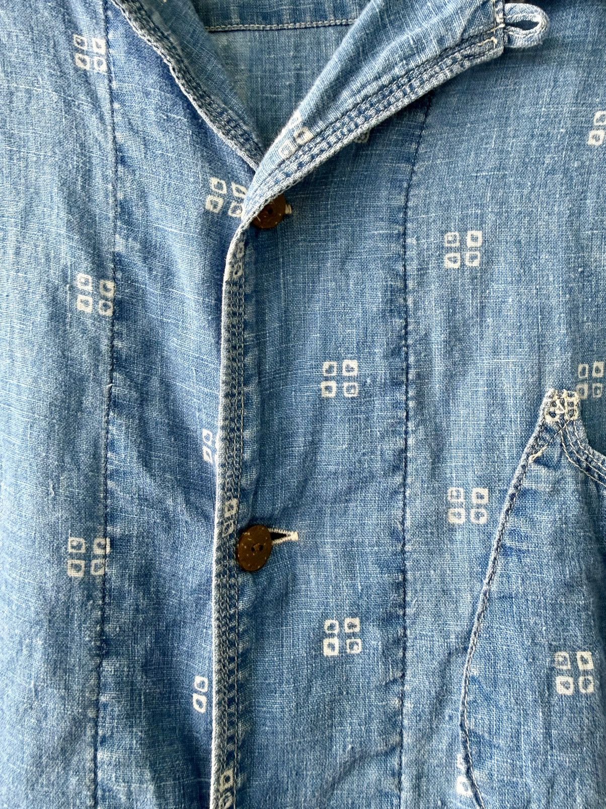 Kapital Indigo Dyed Linen Shirt Size US M / EU 48-50 / 2 - 9 Thumbnail