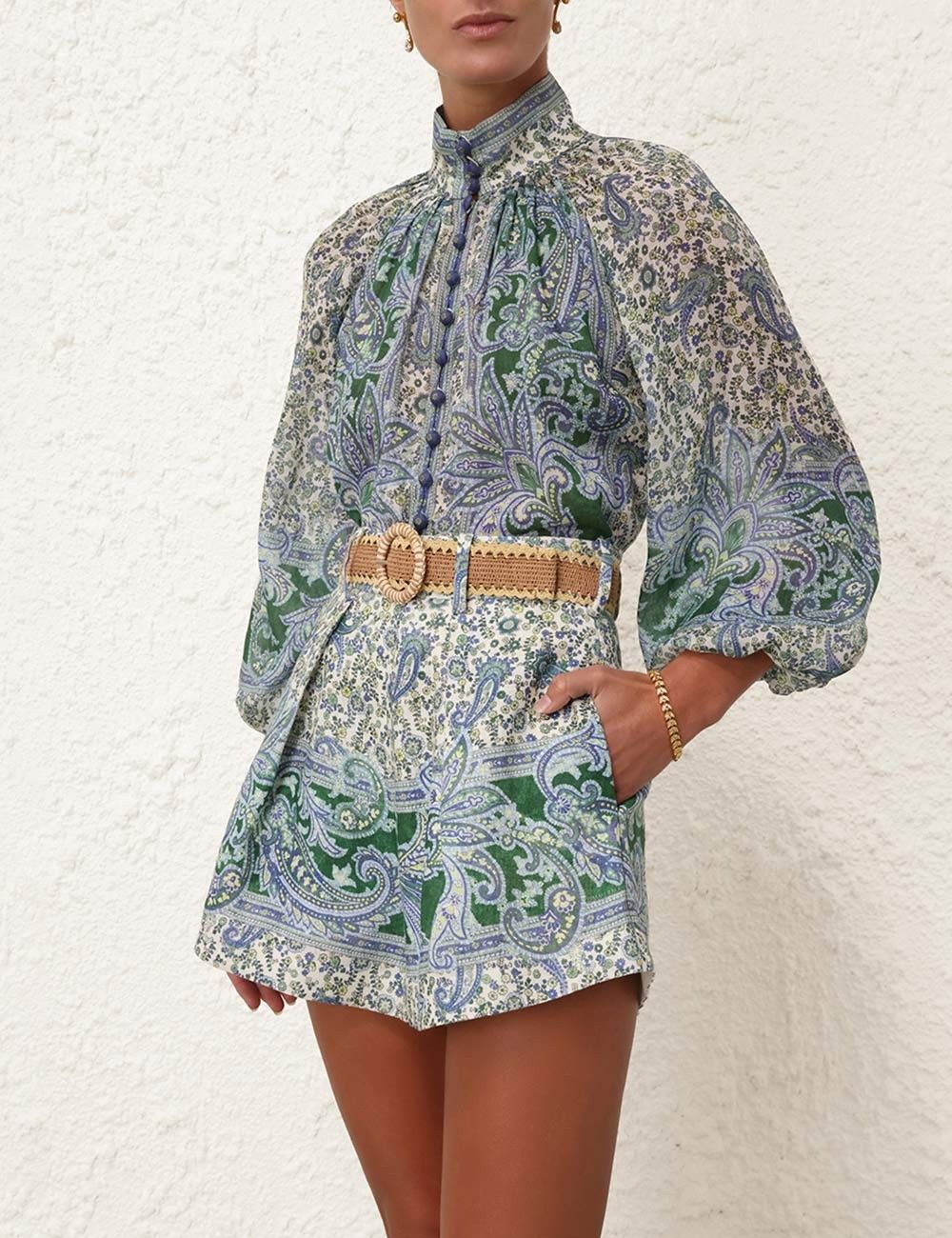 Zimmermann oc11z0525 Ottie Billow Blouse in Multicolor Size S / US 4 / IT 40 - 2 Thumbnail