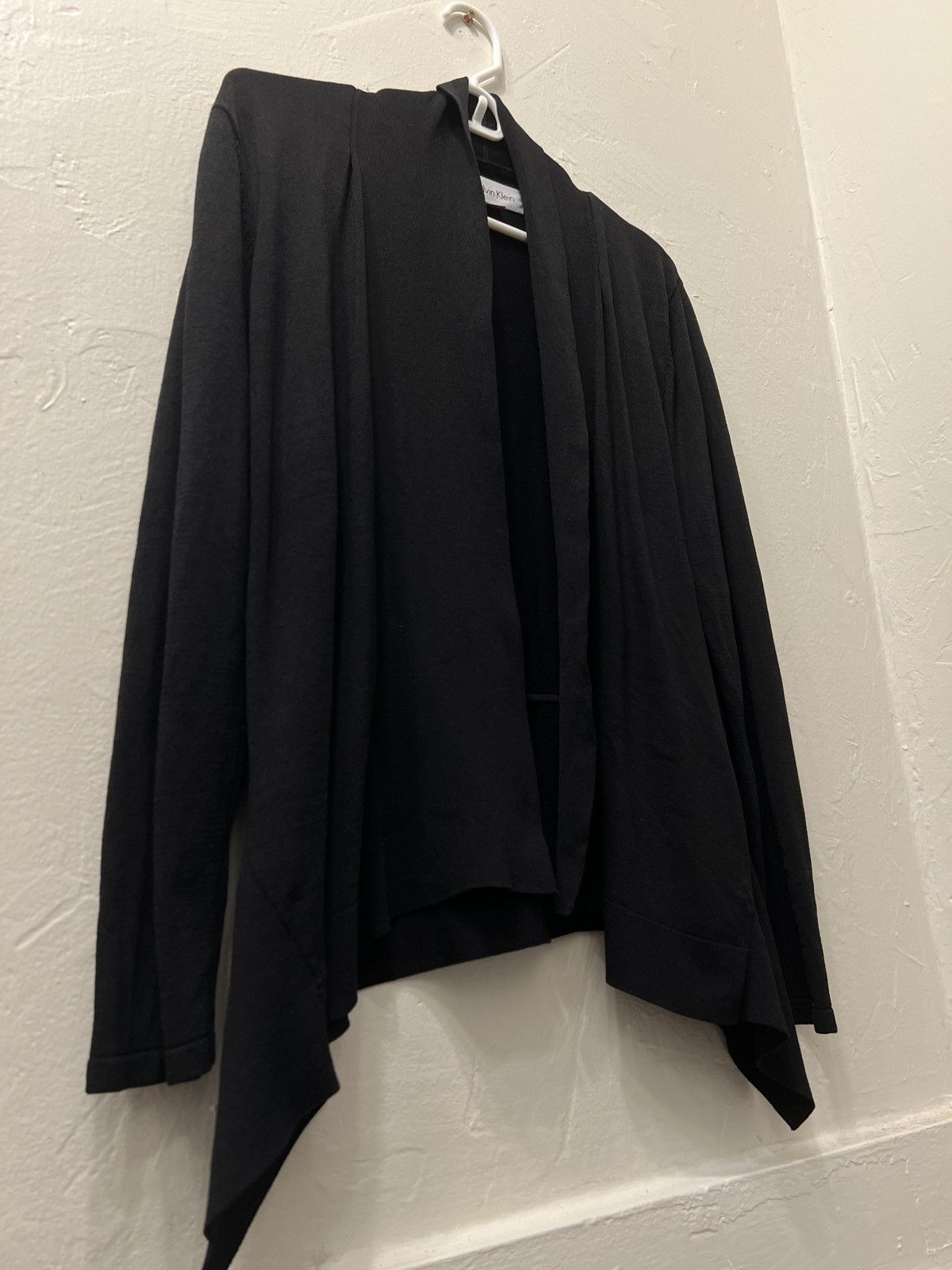 Calvin Klein Calvin Klein Black Open-Front Asymmetrical Cardigan Size XL / US 12-14 / IT 48-50 - 2 Thumbnail