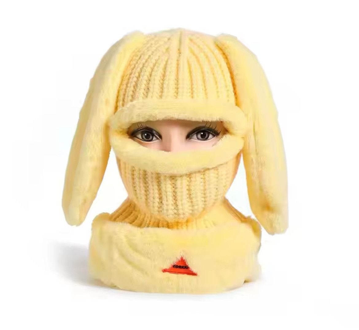 Japanese Brand Rabbit Ears Knitted Winter Beanies Hat Size ONE SIZE - 1 Thumbnail