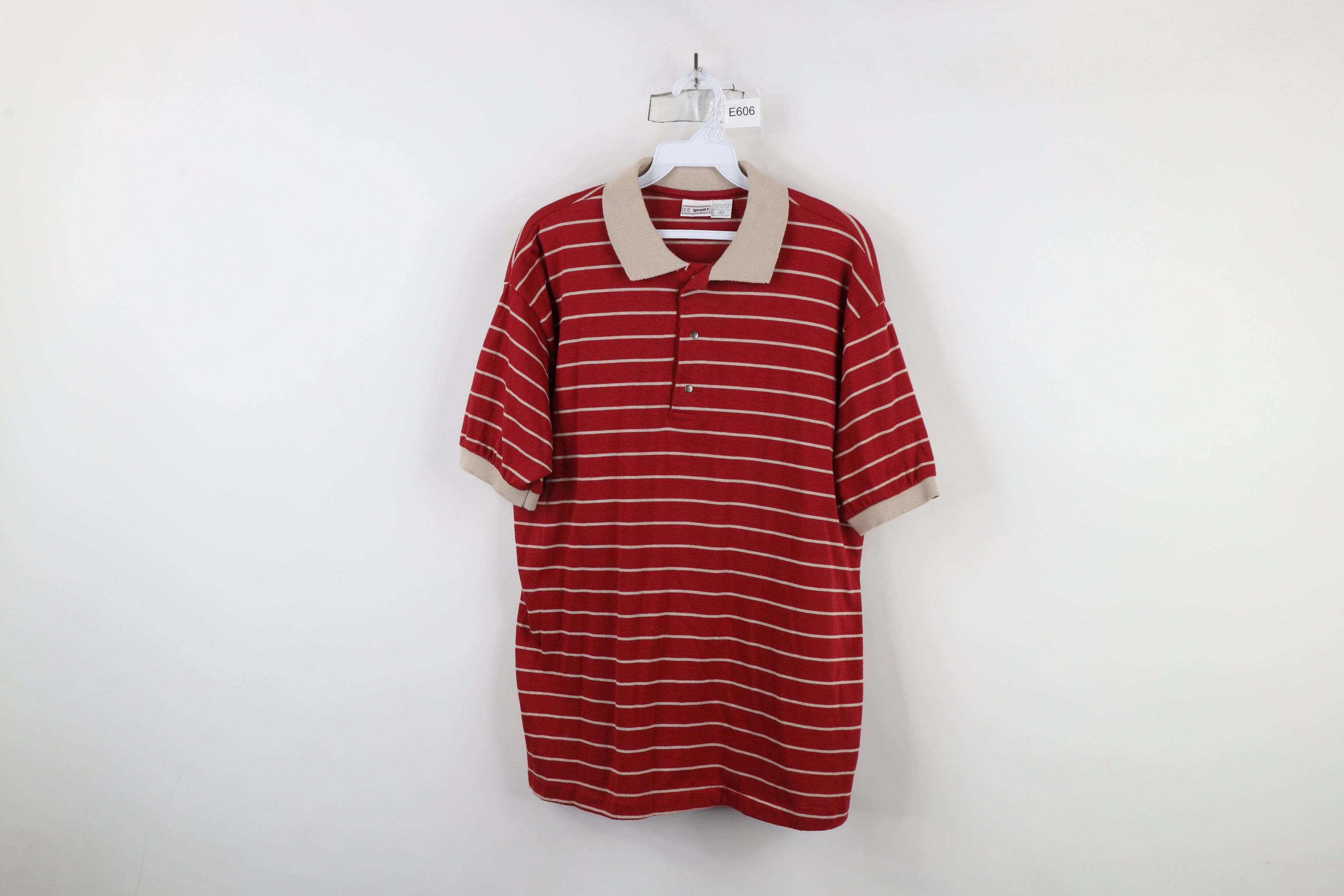 Vintage Vintage 70s 80s Streetwear Knit Collared Polo Shirt Red USA Size US XL / EU 56 / 4 - 1 Thumbnail