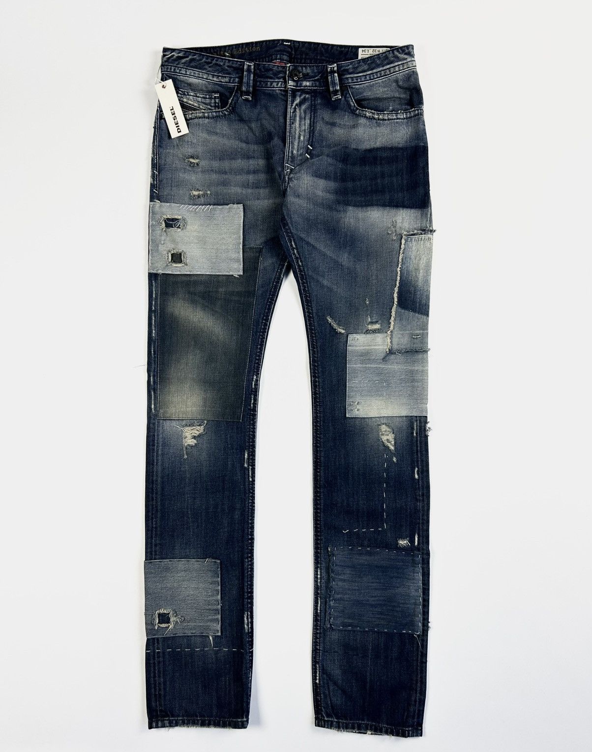 Diesel × Dolce & Gabbana × Jean Paul Gaultier Y2k jeans Diesel patchwork rare denim pants Size US 32 / EU 48 - 1 Thumbnail