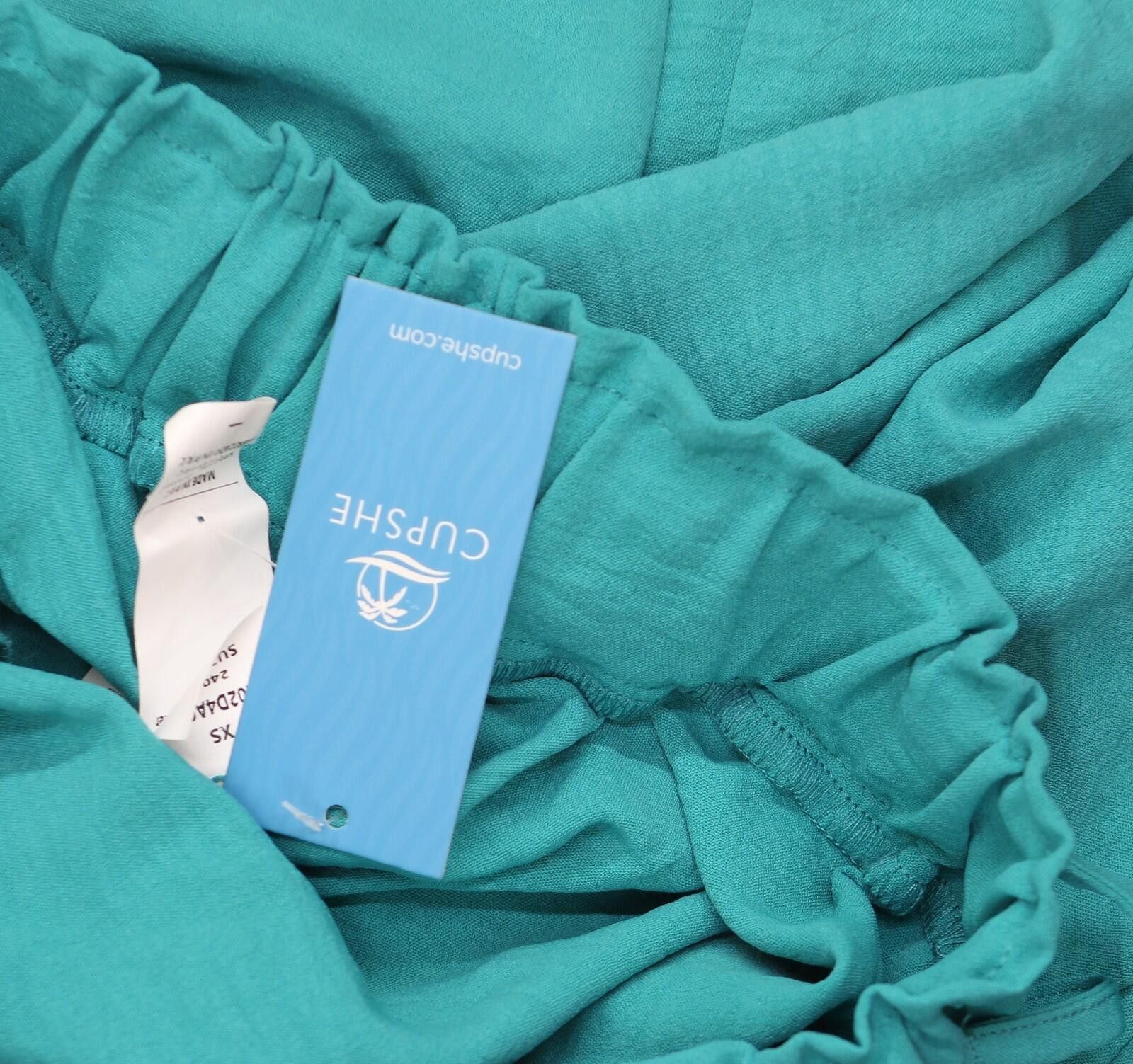 Other Nwt Cupshe Drawstring Wide Leg Pants Aqua Blue Green Xs Size 26" / US 2 / IT 38 - 3 Thumbnail