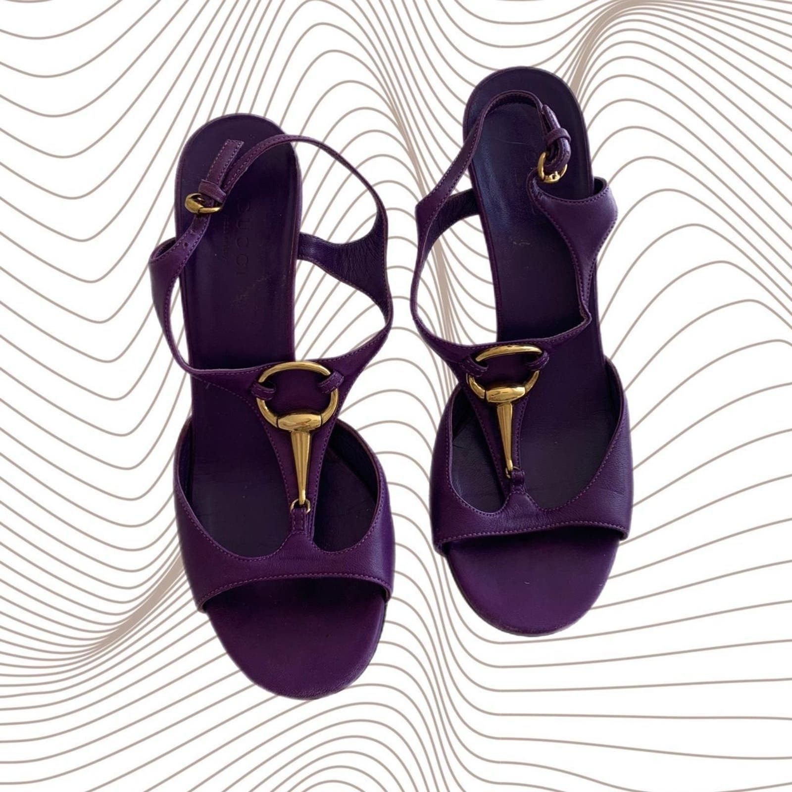 image of Purple Gucci Horse Bit Vintage Heel Shoes, Women's (Size 6.5)
