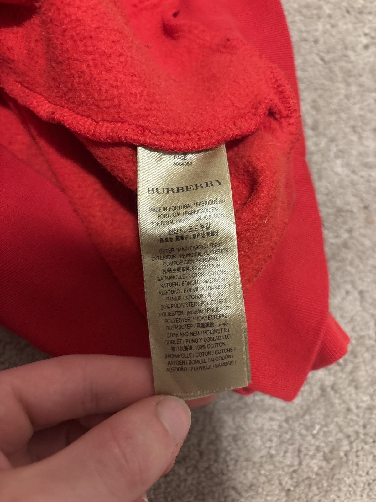Burberry Burberry embroidered hoodie (red) Size US M / EU 48-50 / 2 - 4 Thumbnail