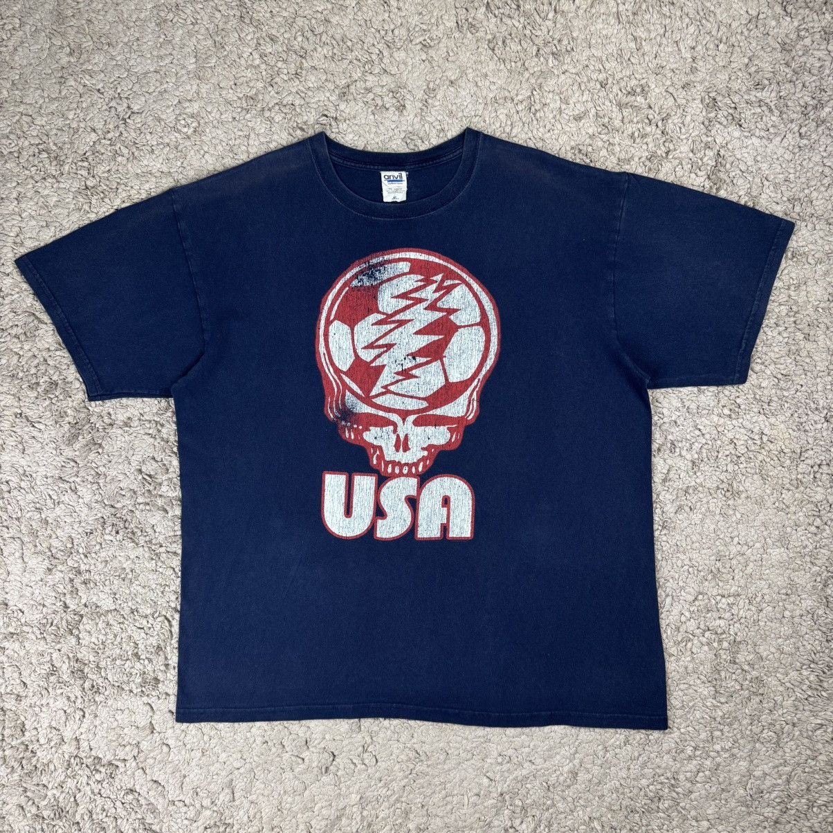 Band Tees Vintage Grateful Dead USA Distressed Steal Your Face T-shirt Size US XL / EU 56 / 4 - 1 Thumbnail
