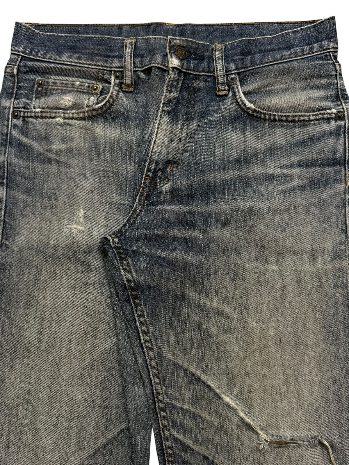 Uniqlo Vintage Y2K Japanese Uniqlo Mud Wash Whiskers Distress Baggy Size US 30 / EU 46 - 3 Thumbnail