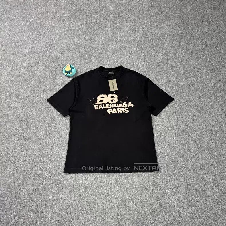 Balenciaga Balenciaga Splatter logo black short-sleeve Size US S / EU 44-46 / 1 - 1 Thumbnail