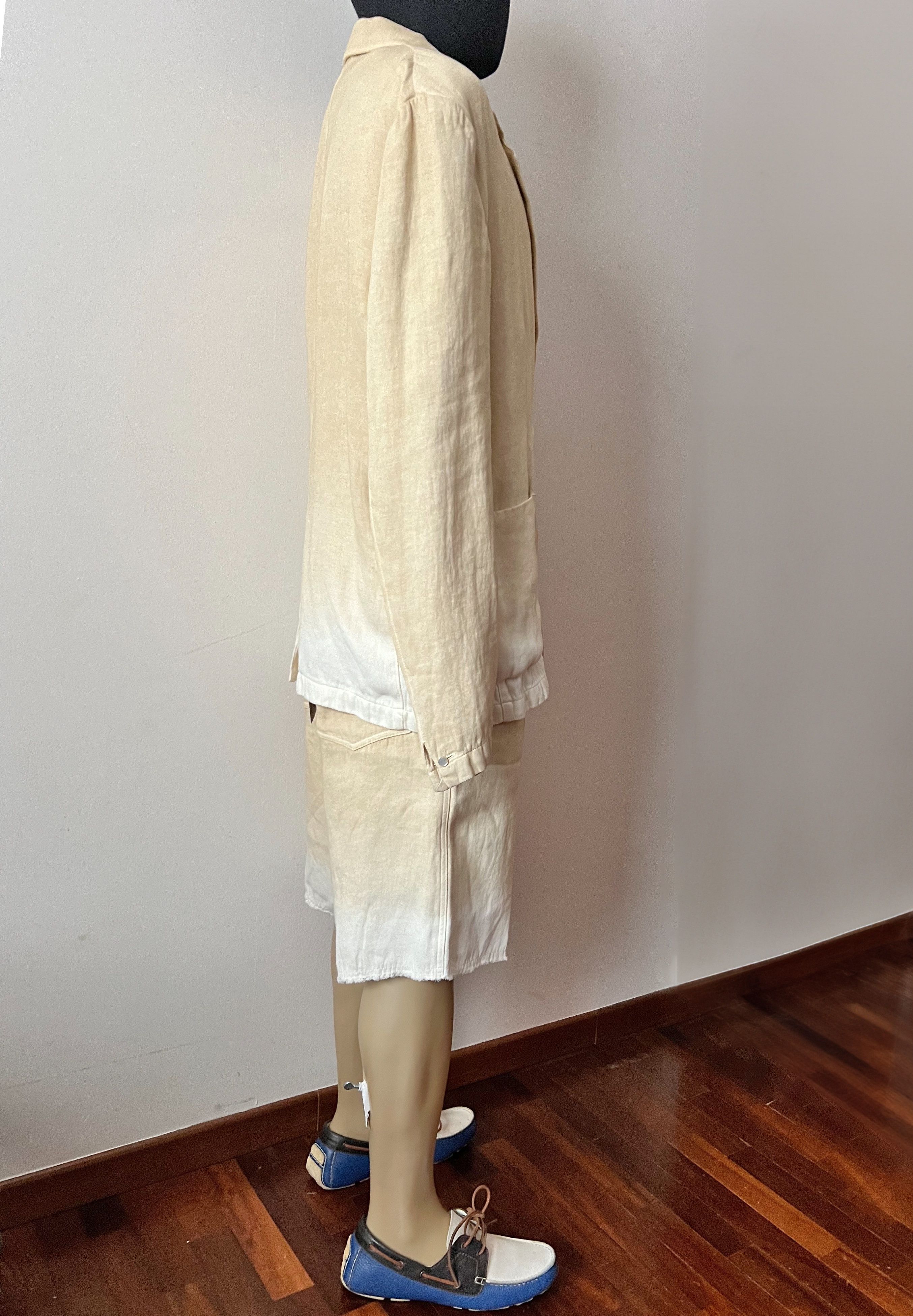 Federico Curradi Suit Blazer+Bermuda Linen Degradè Size 42R - 6 Thumbnail