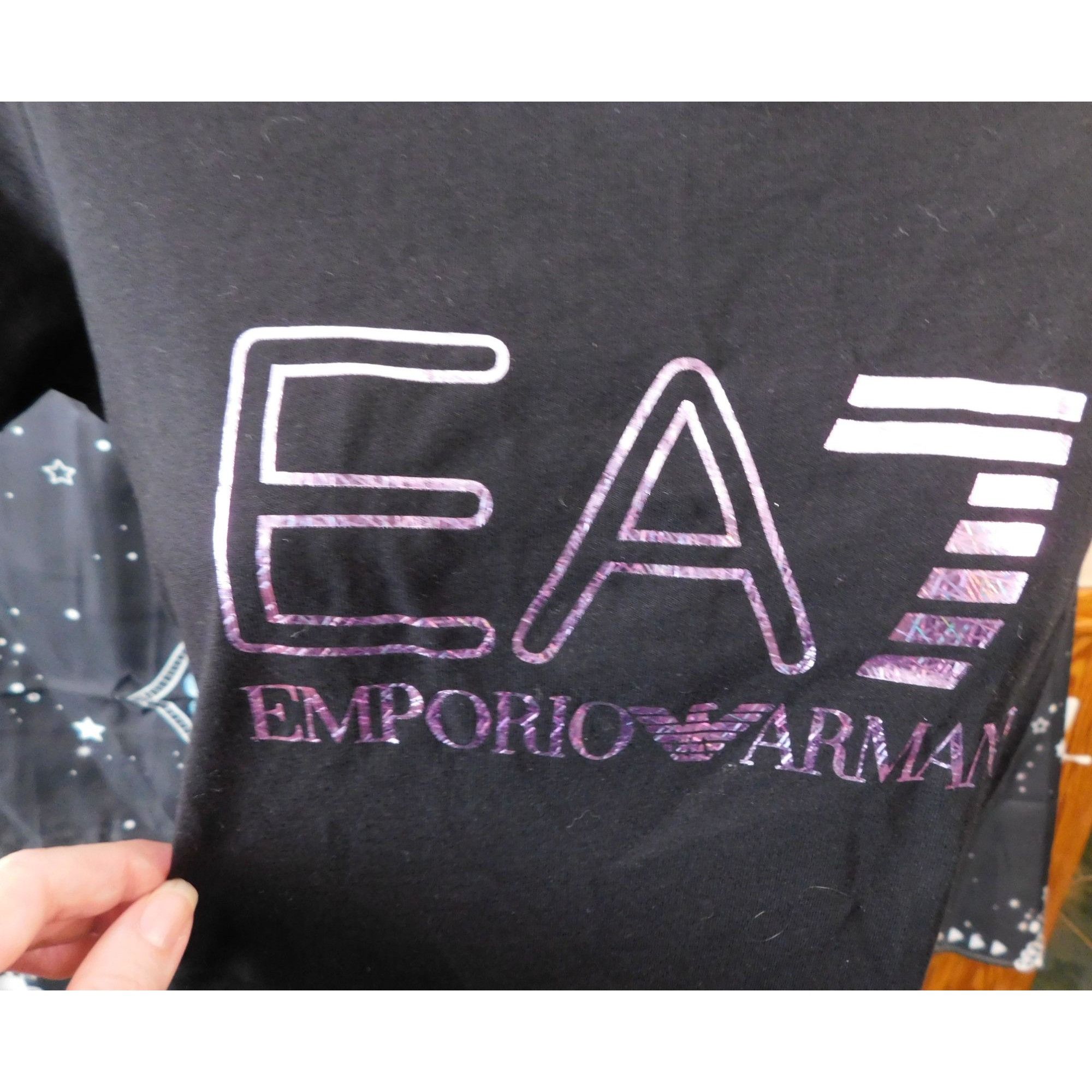 Emporio Armani Emporio Armani Holographic Logo Black And Purple Shirt Size M / US 6-8 / IT 42-44 - 2 Thumbnail