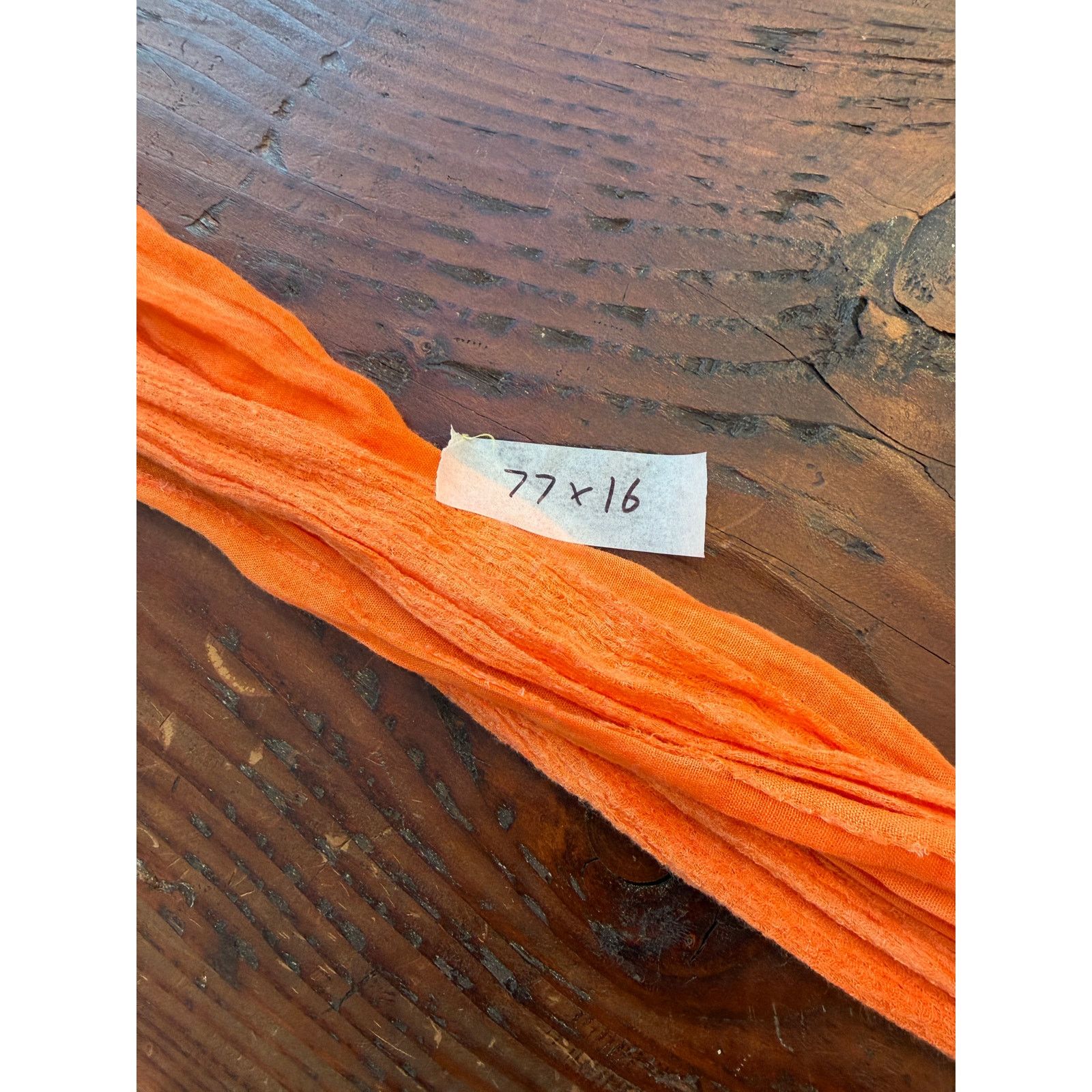 Greg Lauren Greg Lauren SAMPLE Orange Linen Scarf Size ONE SIZE - 4 Thumbnail