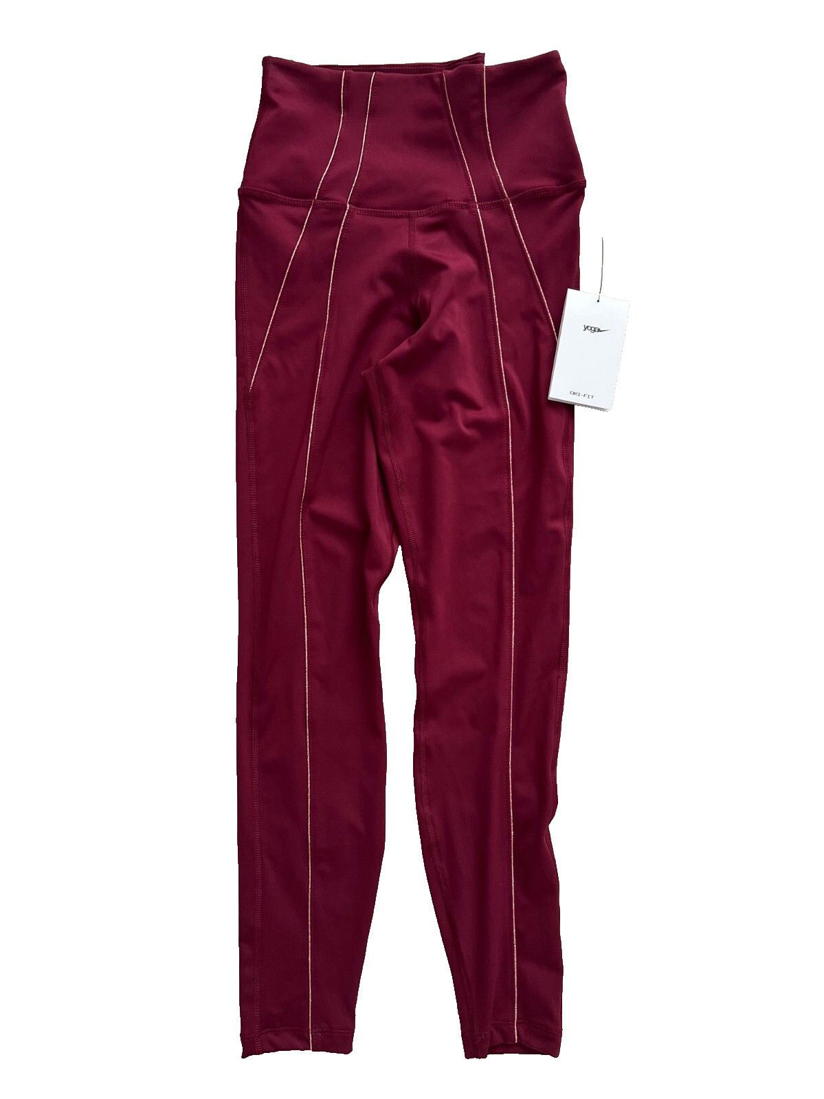 Nike Nike DD5772 Yoga 7/8 Metallic Leggings Beetroot Maroon XS Size 24" / US 00 / IT 34 - 3 Thumbnail
