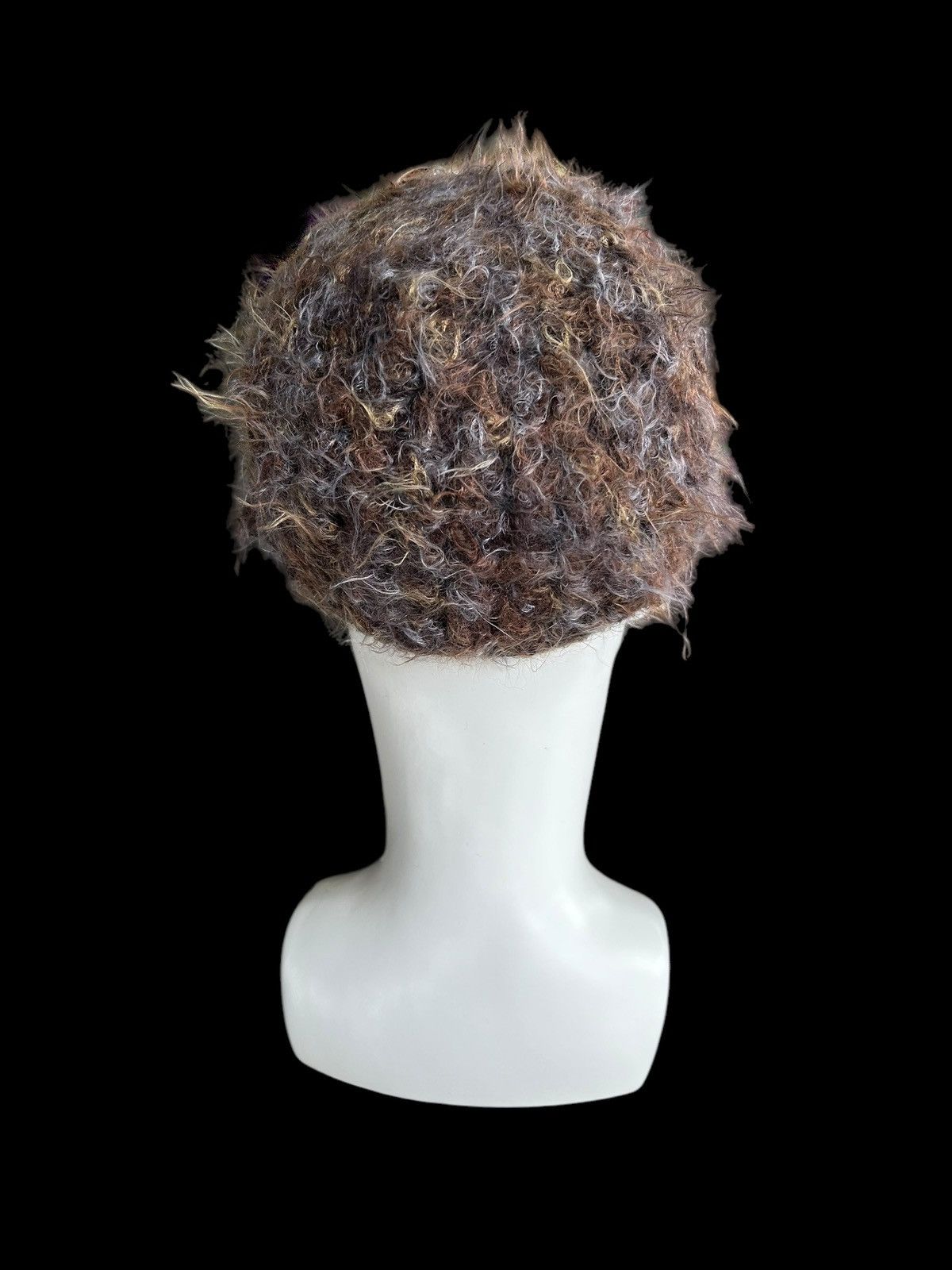 14th Addiction × Hysteric Glamour × Japanese Brand Punk Bondage Style Mohawk Mohair fur Cf Made italy Beanie ☠️☠️ Size ONE SIZE - 3 Thumbnail