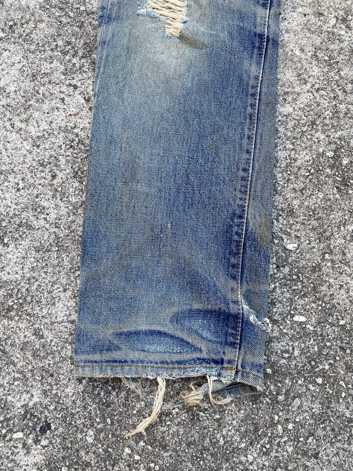 Denime Denime Japan Thrashed Distressed Selvedge Denim Size US 30 / EU 46 - 7 Thumbnail