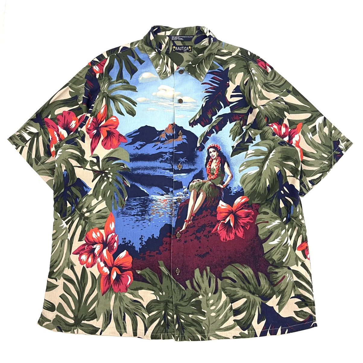 Nautica Vintage Nautica Linen Hawaiian Button Down Shirt Aloha Size US L / EU 52-54 / 3 - 1 Thumbnail